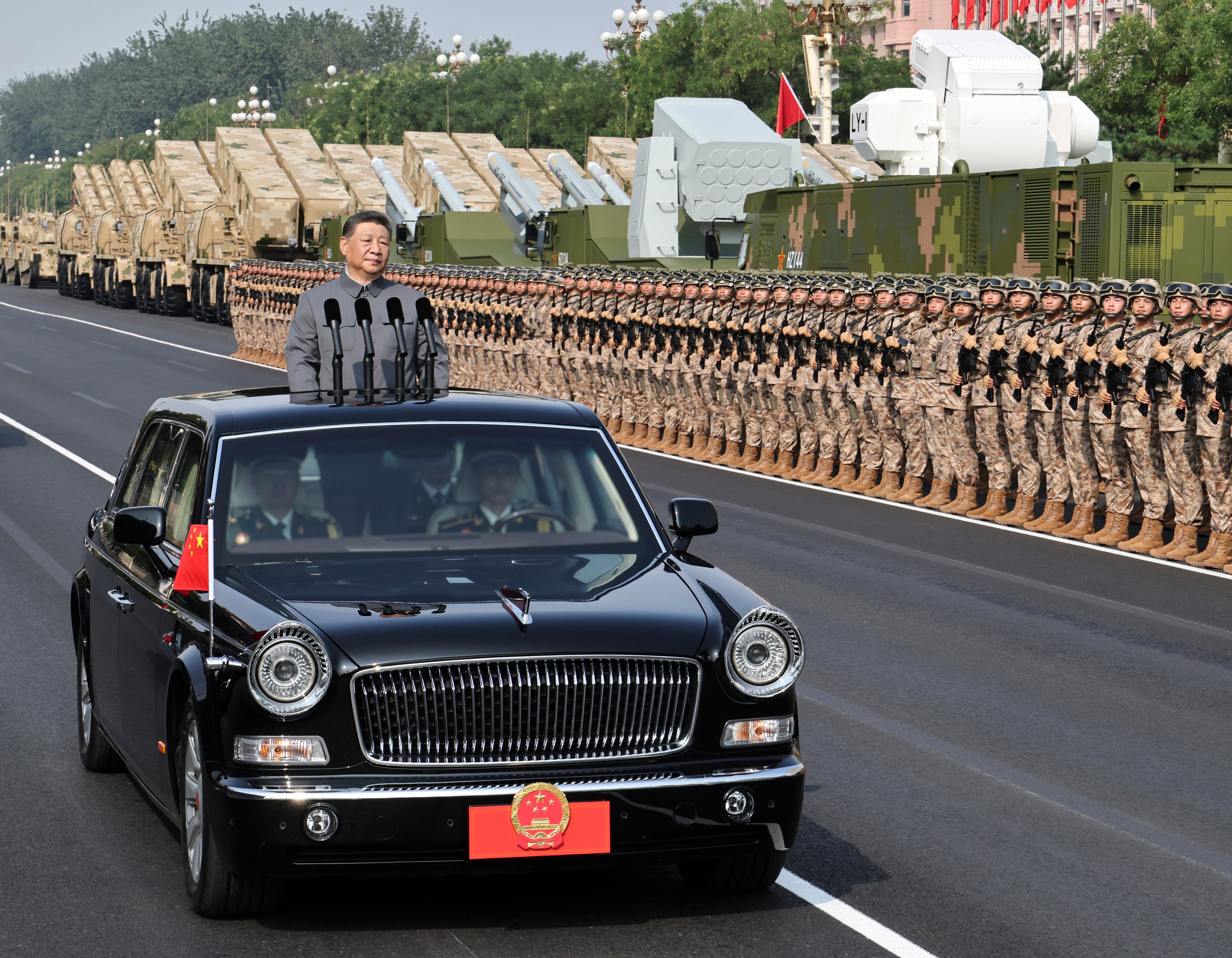 President Xi Jinping reviews troops during a massive military parade that showcased the PLA’s latest arsenal, in Beijing on September 3, 2025. Photo: Xinhua