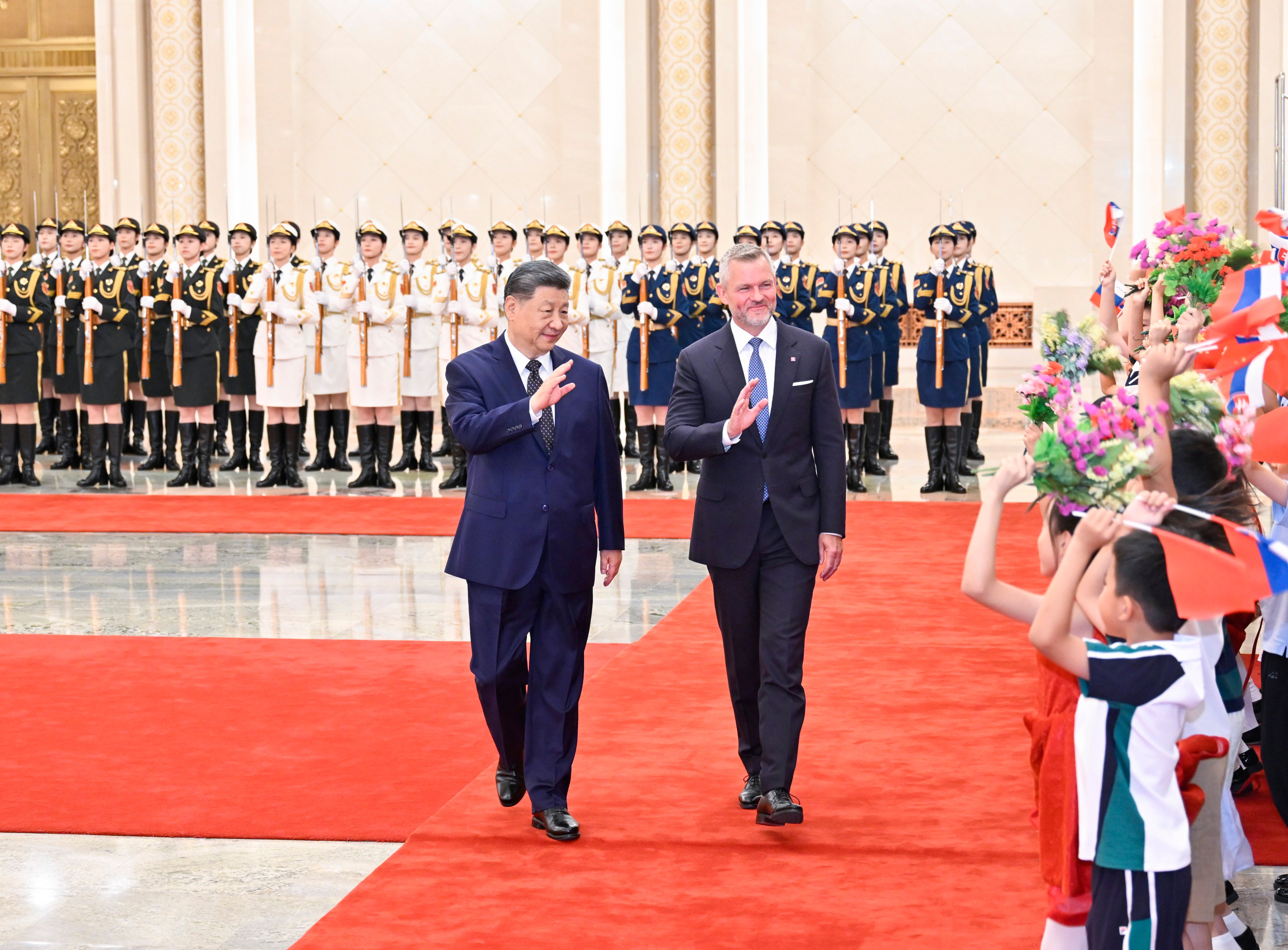 Chinese President Xi Jinping and Slovak President Peter Pellegrini. Photo: Xinhua