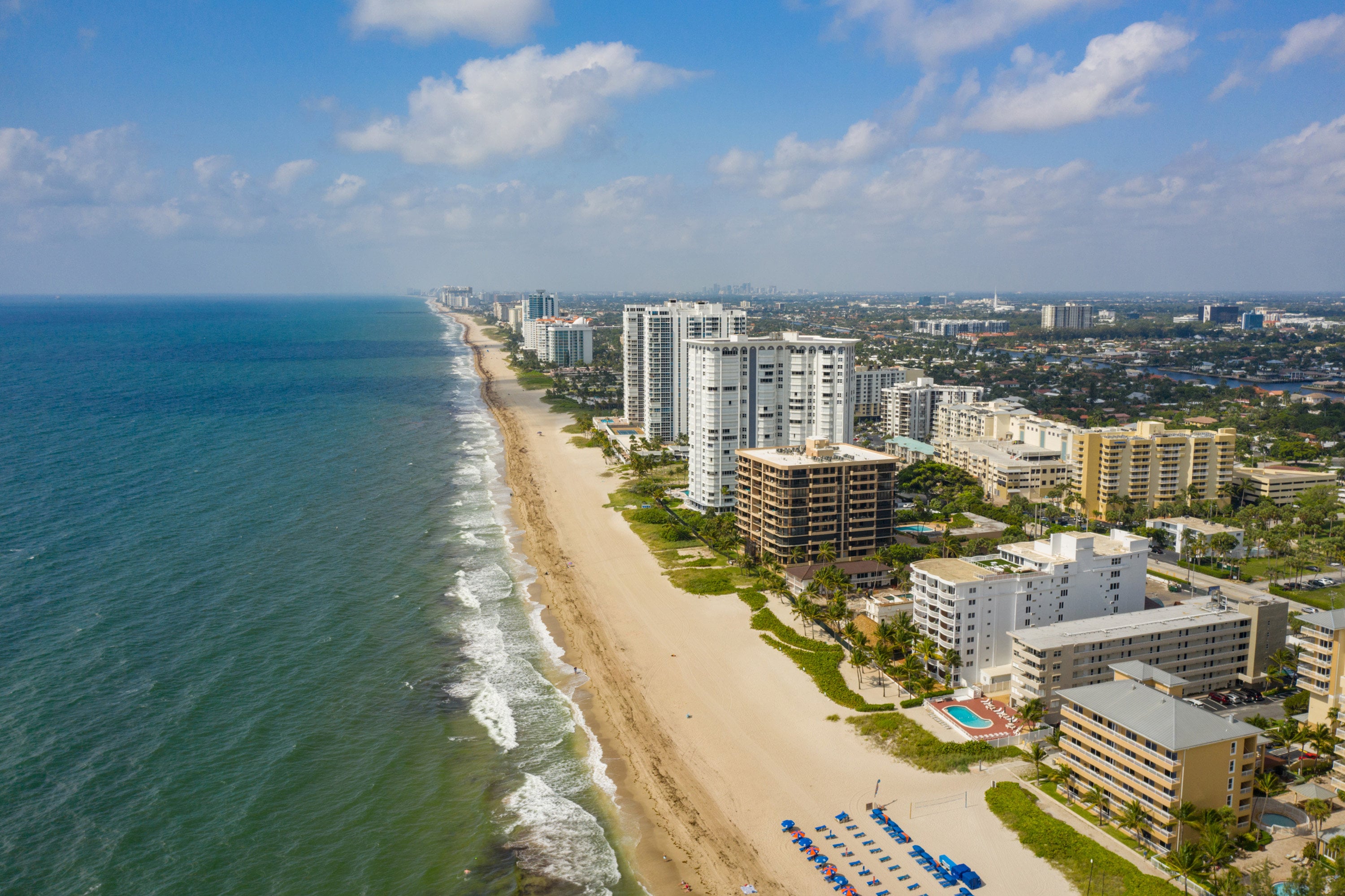 An aerial view along Pompano Beach in Florida, the top US state for foreign homebuyers. Photo: TNS