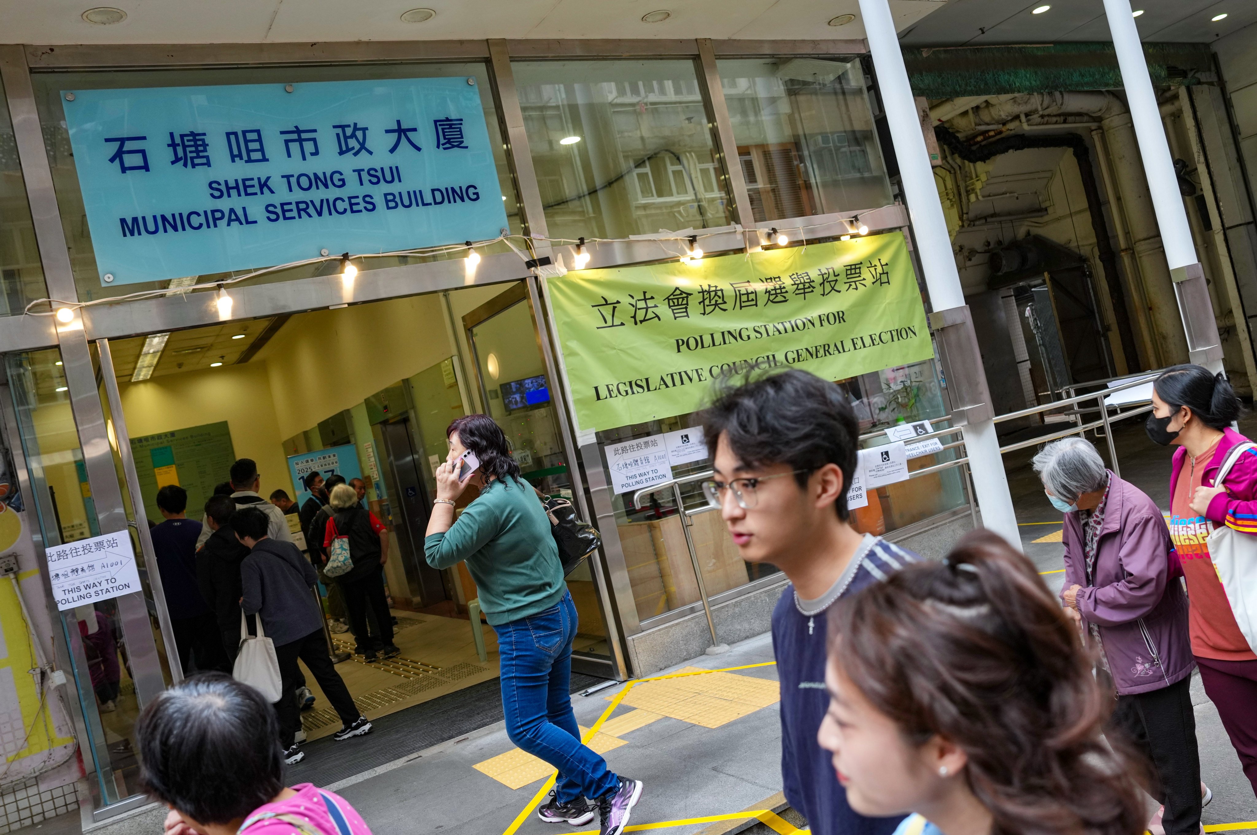 Voters at a polling station in Sai Wan during the Legislative Council elections in December 2025. Photo: Karma Lo
