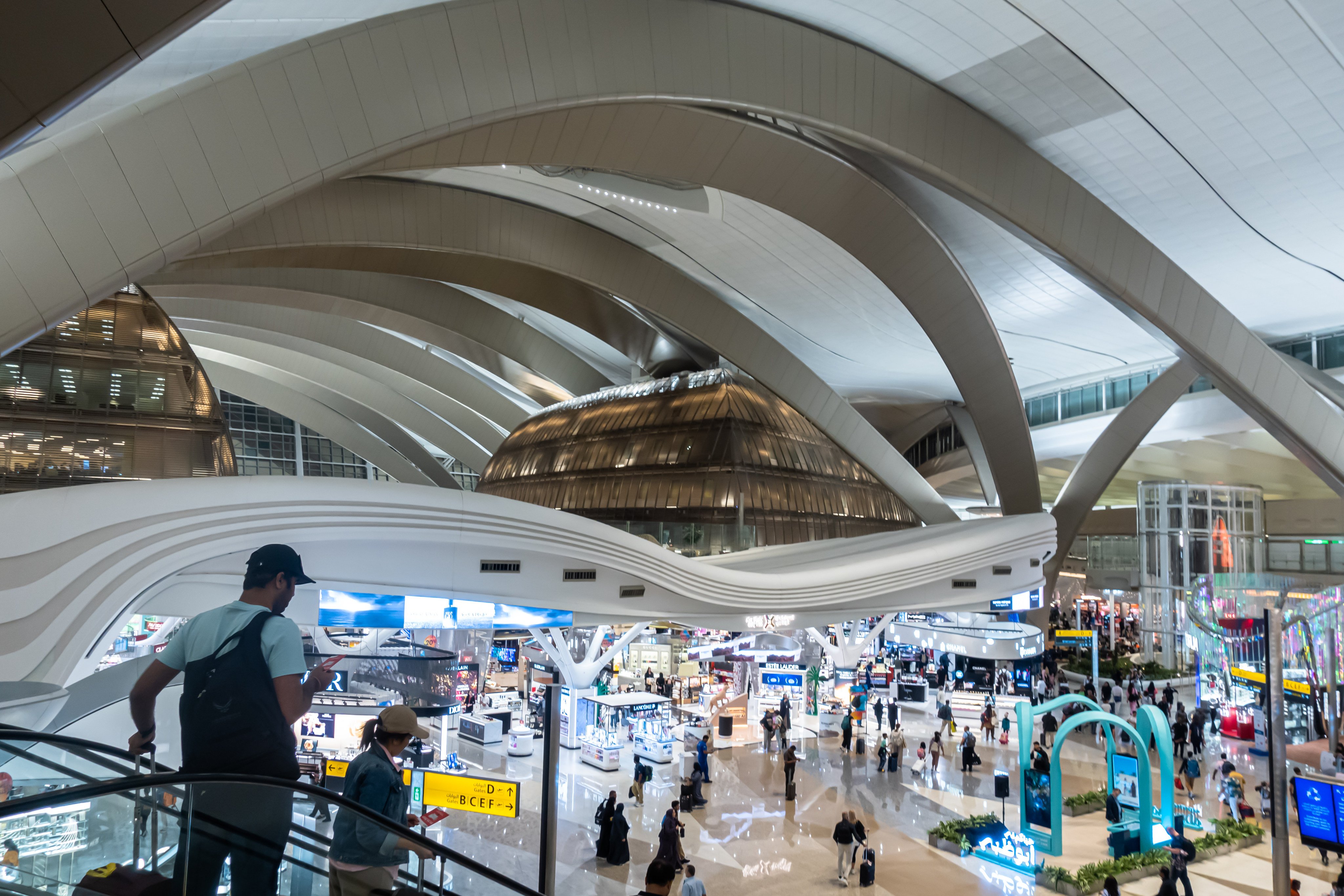 Passengers at Zayed International Airport in Abu Dhabi, UAE. US embassies in the Middle East on Saturday warned Americans to be ready to leave the region amid an escalation in hostilities. Photo: UCG / Universal Images Group via Getty Images