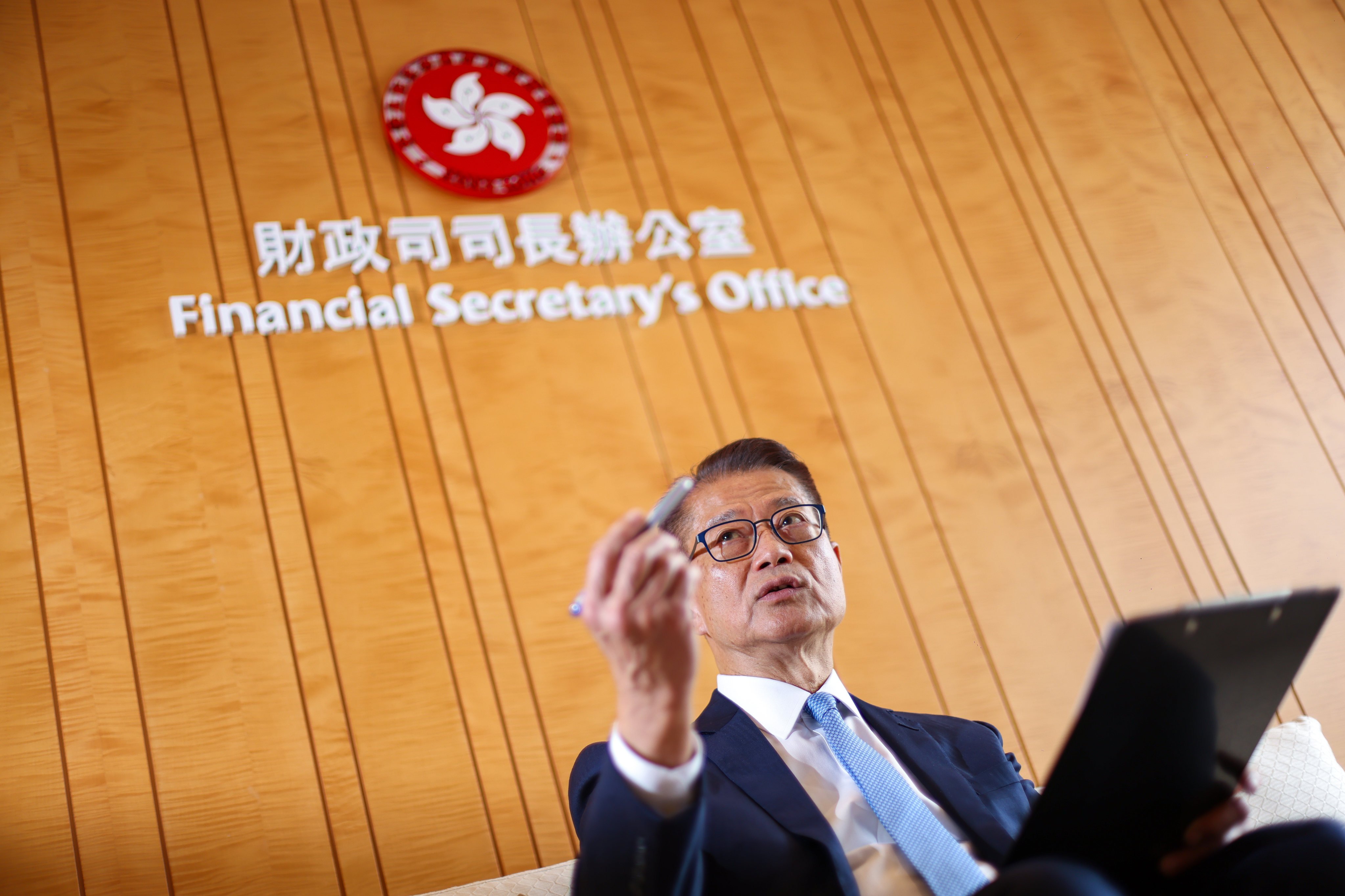 Finance chief Paul Chan has said Hong Kong exports will continue to benefit from a strong global demand for artificial intelligence products in the second half of the year. Photo: Nora Tam