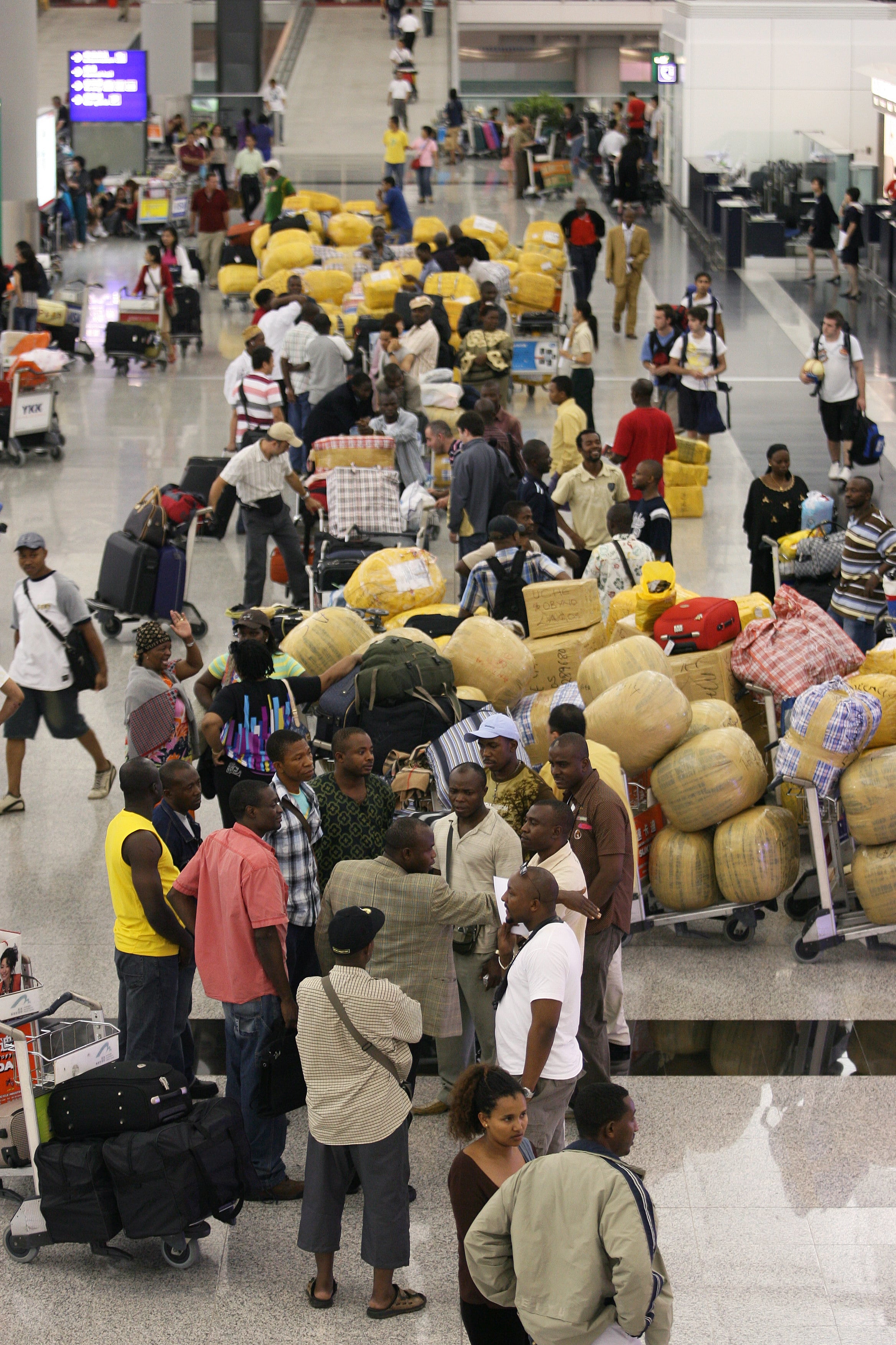 Over 600 flights are cancelled as Typhoon Prapiroon approaches the city, leaving thousands of passengers stranded at Chek Lap Kok Airport on August 3, 2006. Photo: SCMP