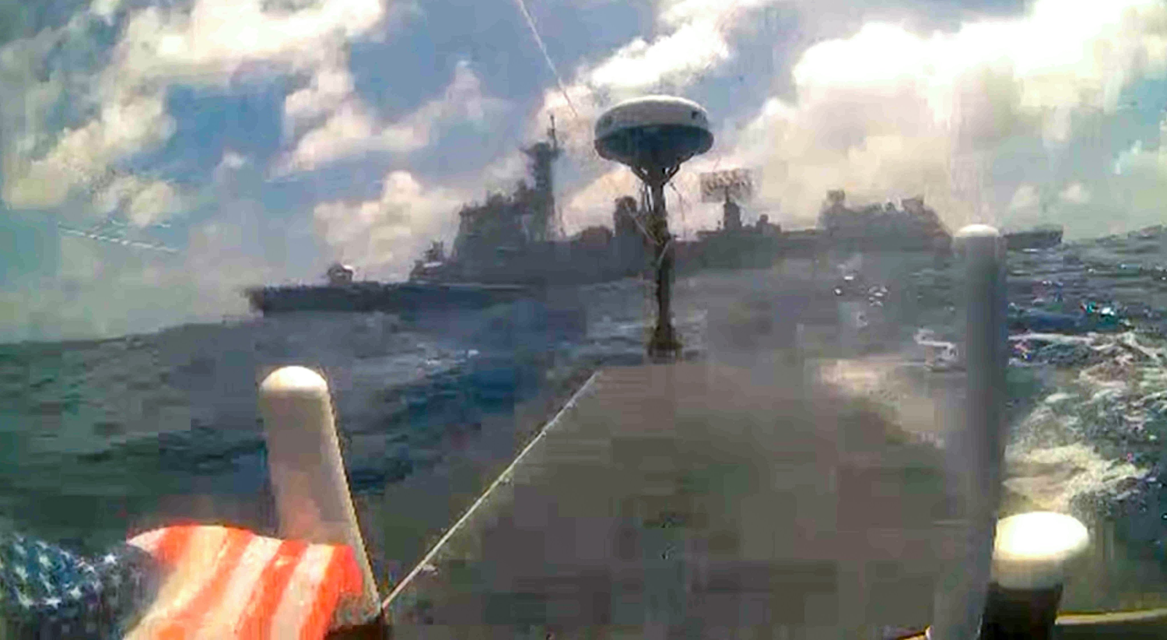 Seasats, a California-based autonomous vessel maker, has released footage of a Chinese warship shot by one of its drones. Photo: Seasats