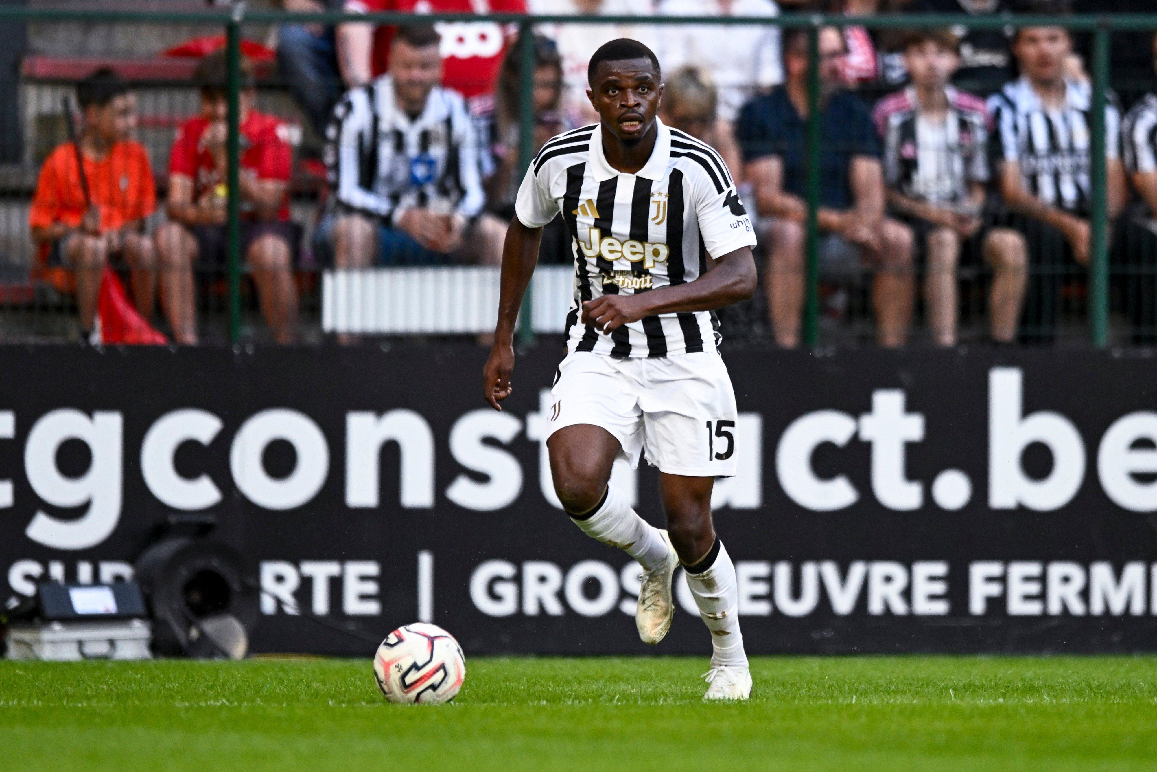 Pierre Kalulu in during Juventus’ pre-season friendly against Standard de Liege at Stade Maurice Dufrasne in Liege, Belgium. Photo: Getty Images