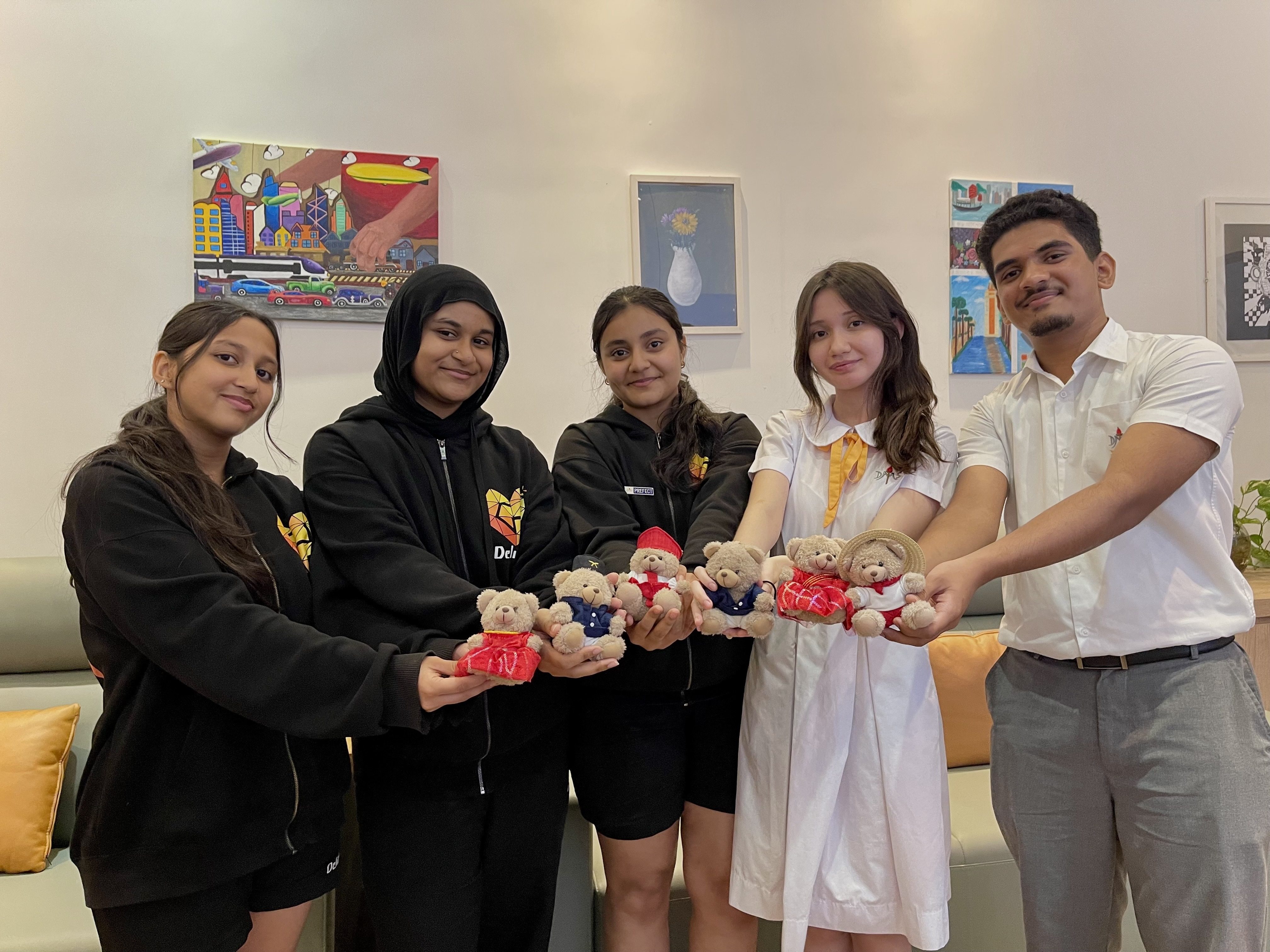 The student team of Bearitage, including Chelsea Applegate (second from right) and Jal Paghadal (right). Photo: Charlotte Kwan