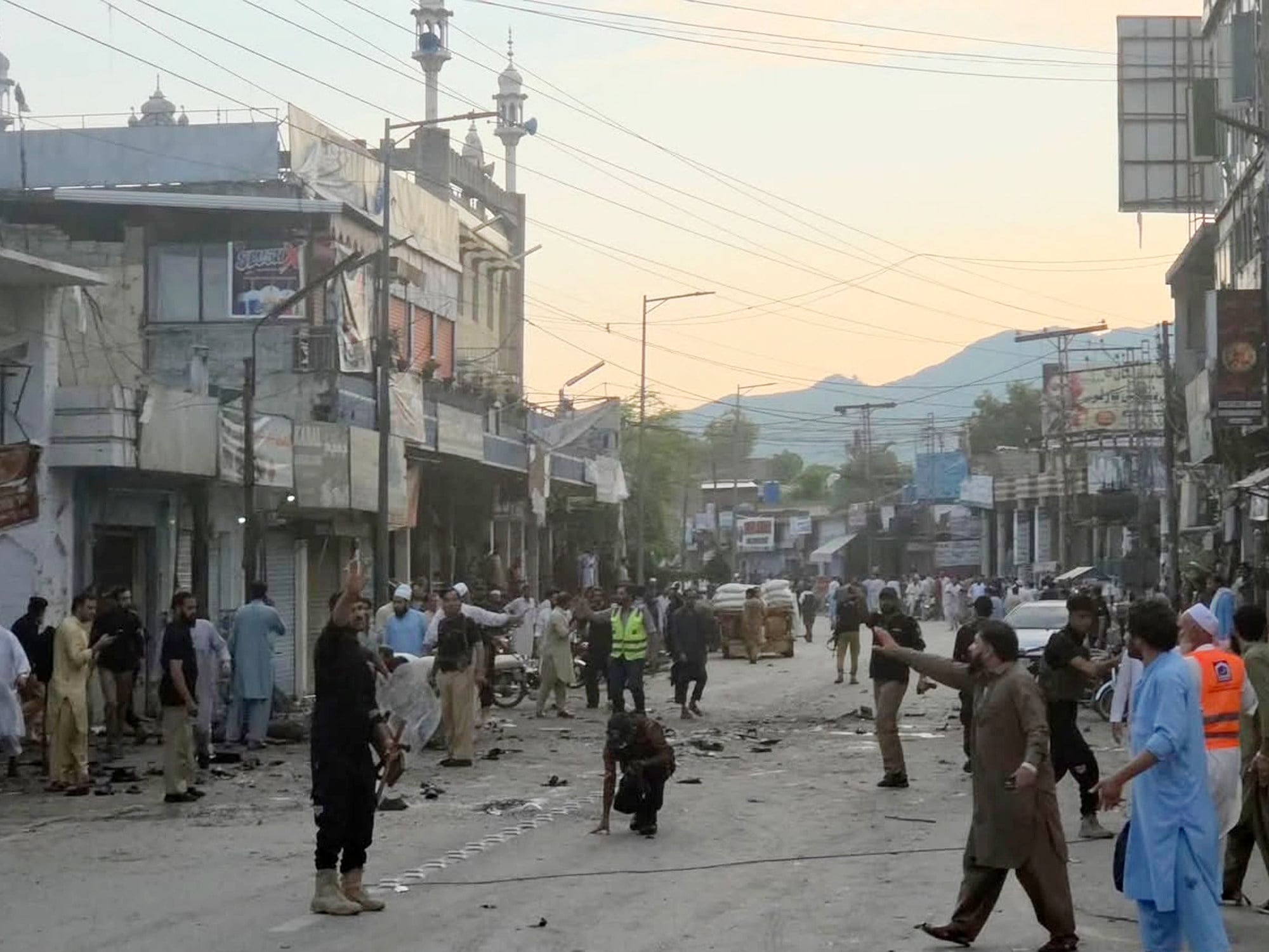 The blast site in Khyber Pakhtunkhwa province, Pakistan, on Sunday. Photo: Xinhua