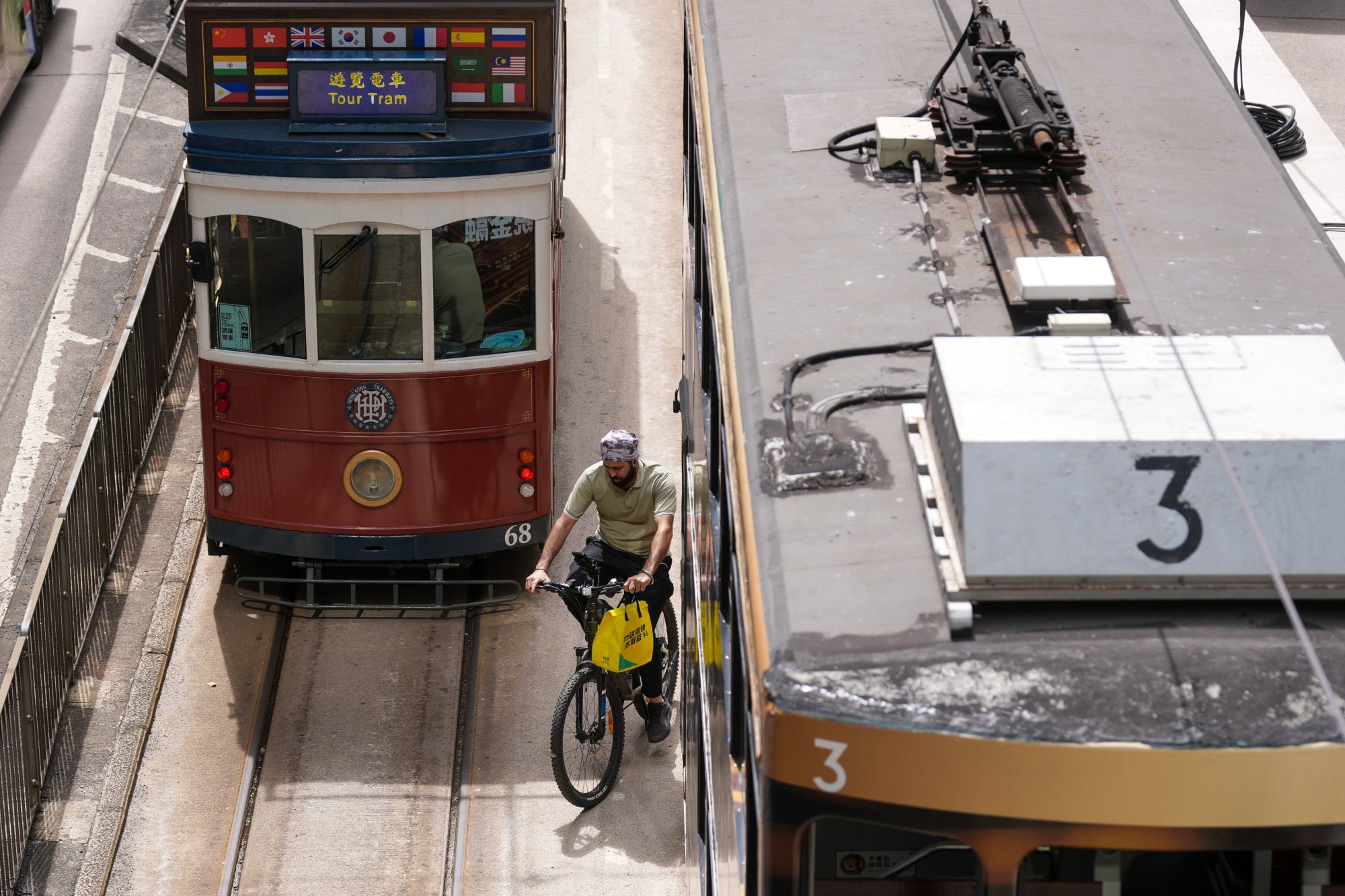 A food delivery rider in Causeway Bay. Photo: Karma Lo A food delivery rider in Causeway Bay. Photo: Karma Lo