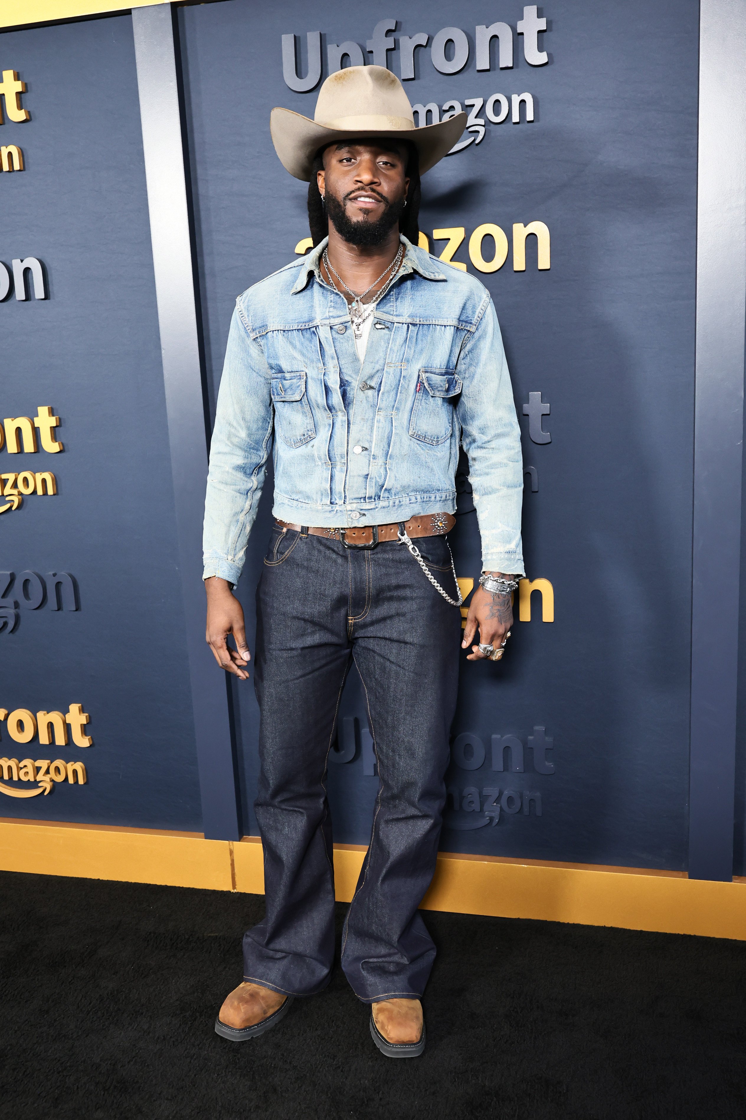 Shaboozey looks effortlessly cool in everything denim at the 2026 Amazon Upfront in New York in May. Photo: Getty Images