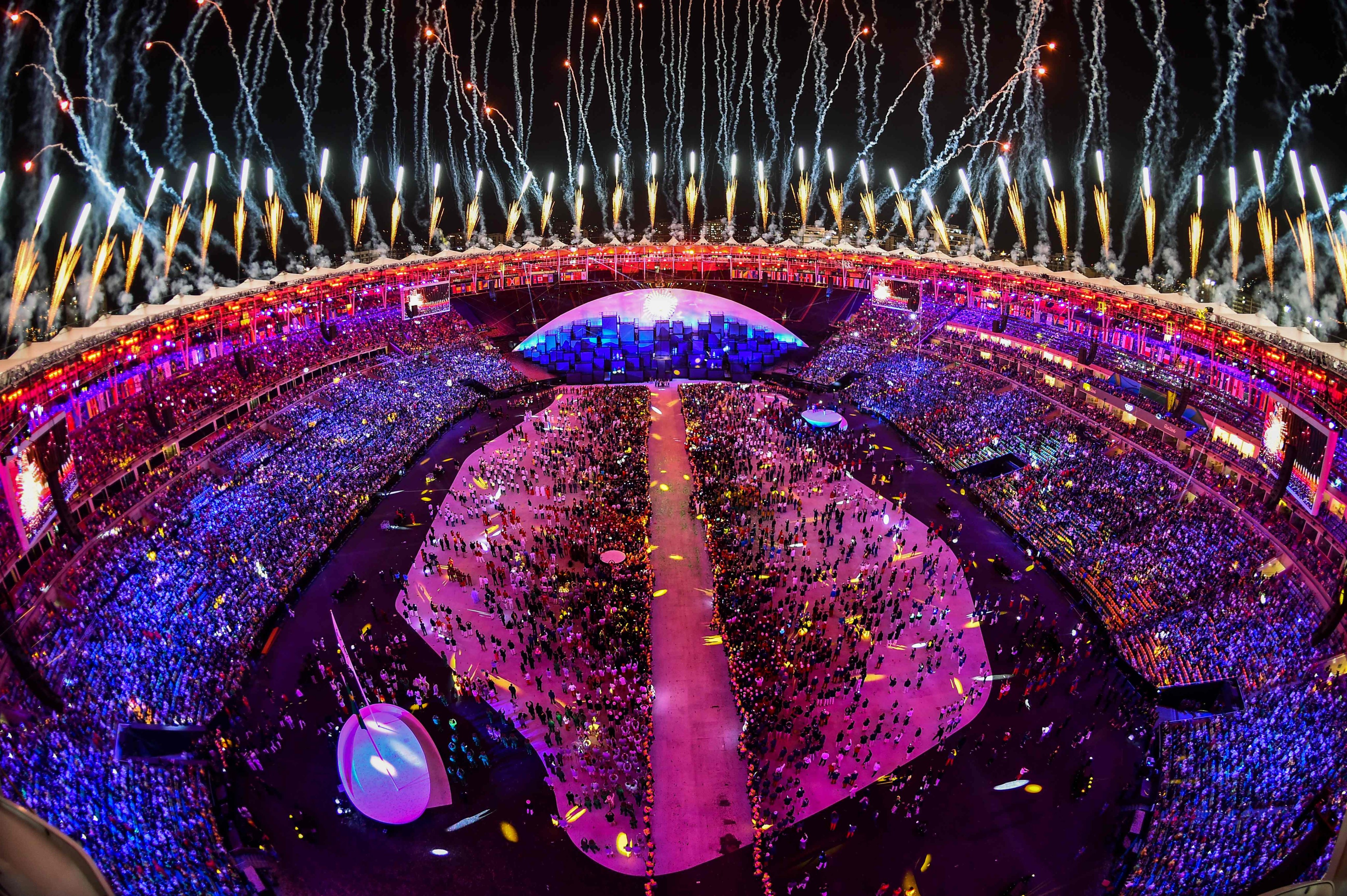 The opening ceremony gave Brazilians a respite from months of bad publicity, a chance to belt out bossa nova and dance the samba as the 17-day party kicked off at the Maracana Stadium with a scaled-down but colourful, high-energy opening ceremony. Photo: AFP
