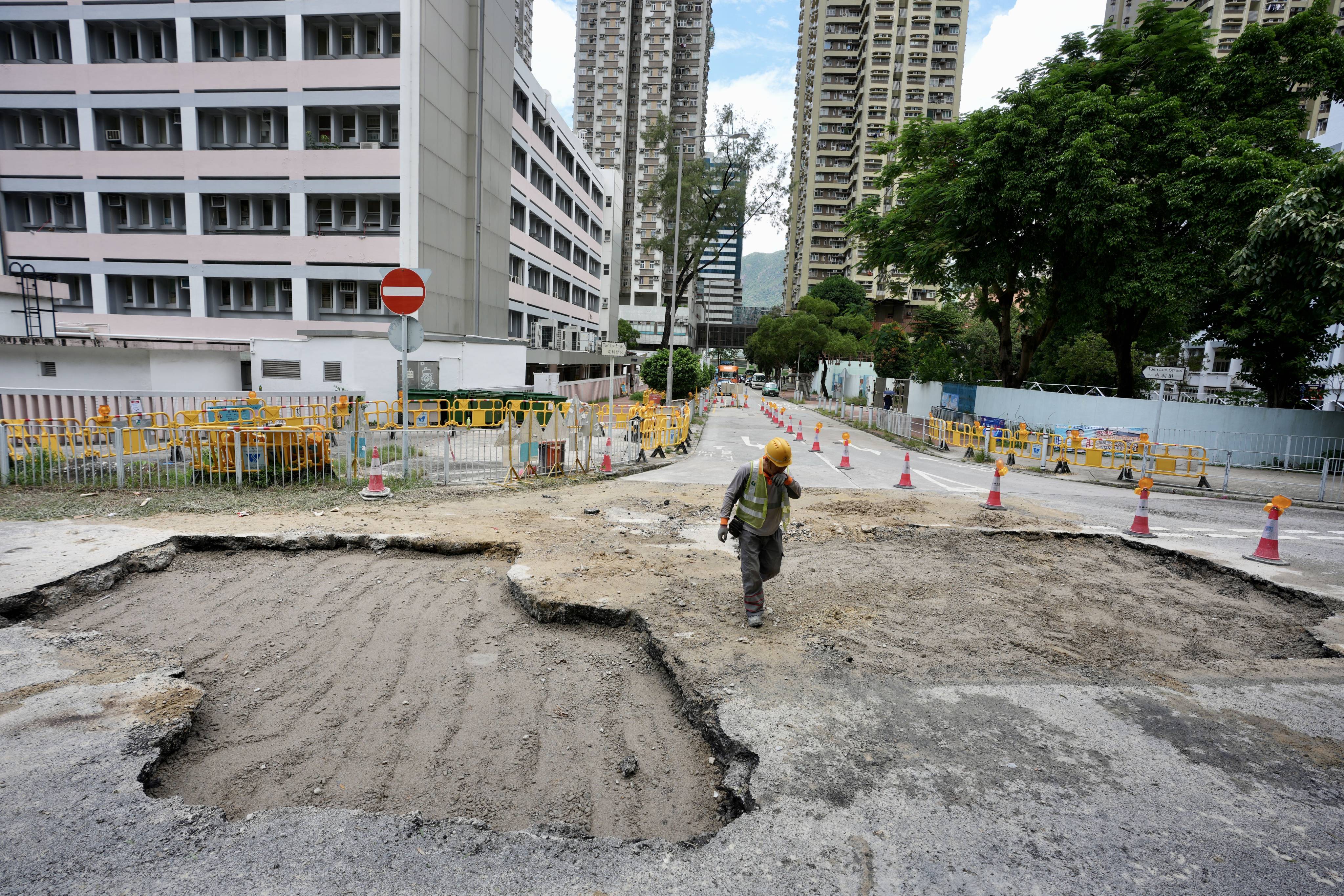 Four residential complexes in Tuen Mun were left without a water supply on Tuesday. Photo: Sam Tsang
