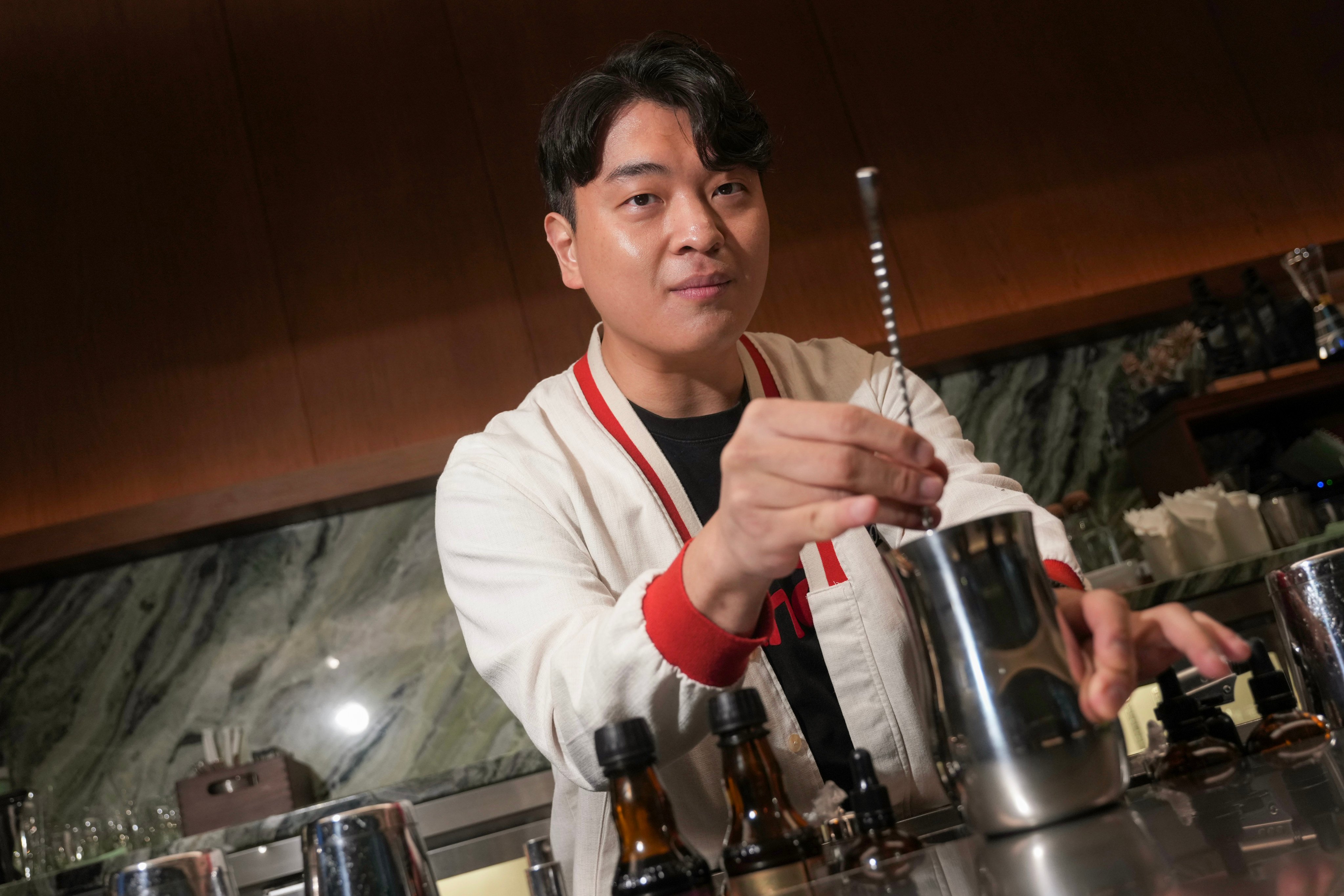 Uno Jang, creative director of Singapore’s Jigger & Pony Group and winner of the Altos Bartenders’ Bartender Award at the World’s 50 Best Bars awards in 2025, is pictured at Mius in Central, Hong Kong. At BOP in Singapore, he is elevating traditional South Korean drinks with “Gen Z forward” creations. Photo: Karma Lo