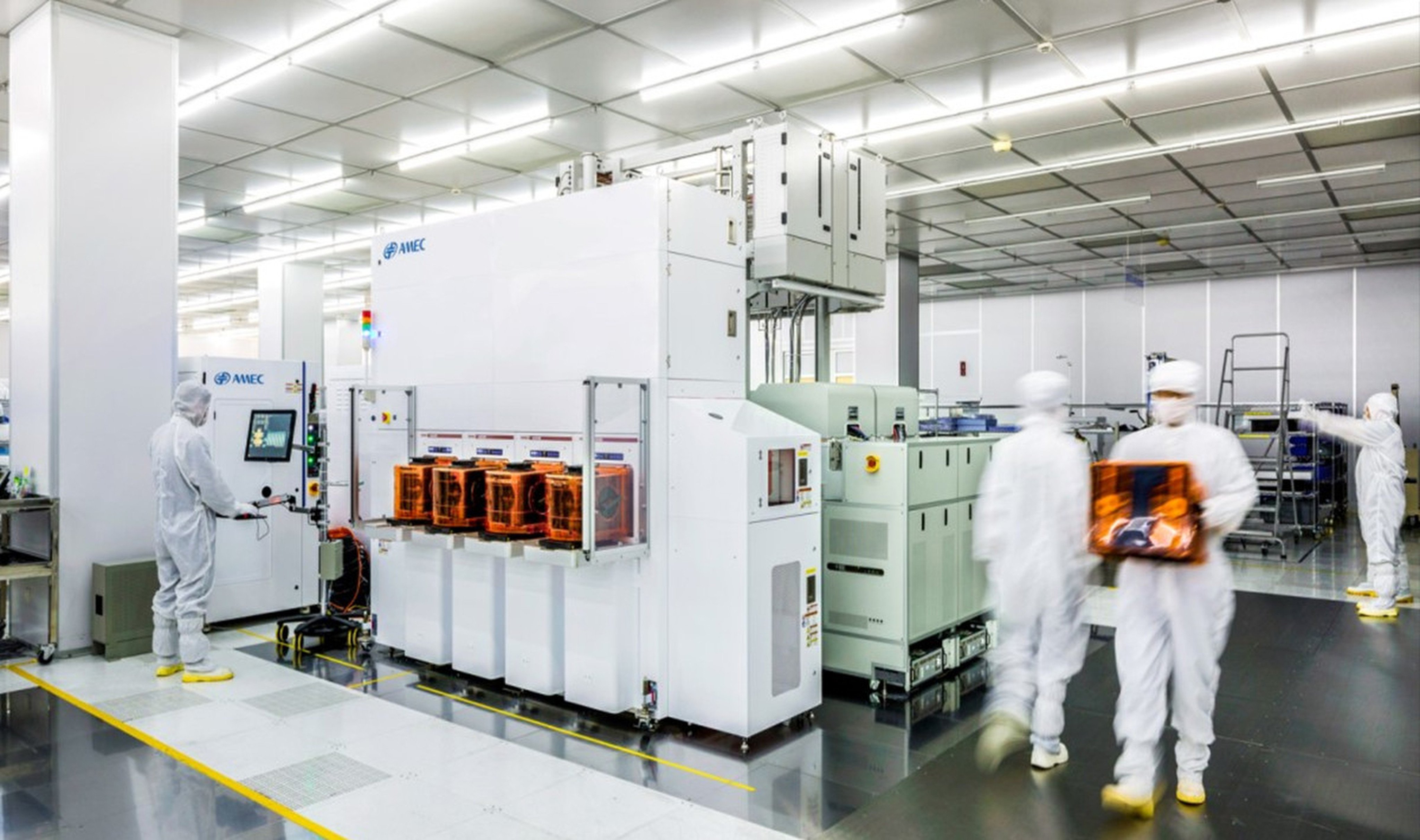 AMEC chip-making equipment seen in a clean room setting. Photo: Handout