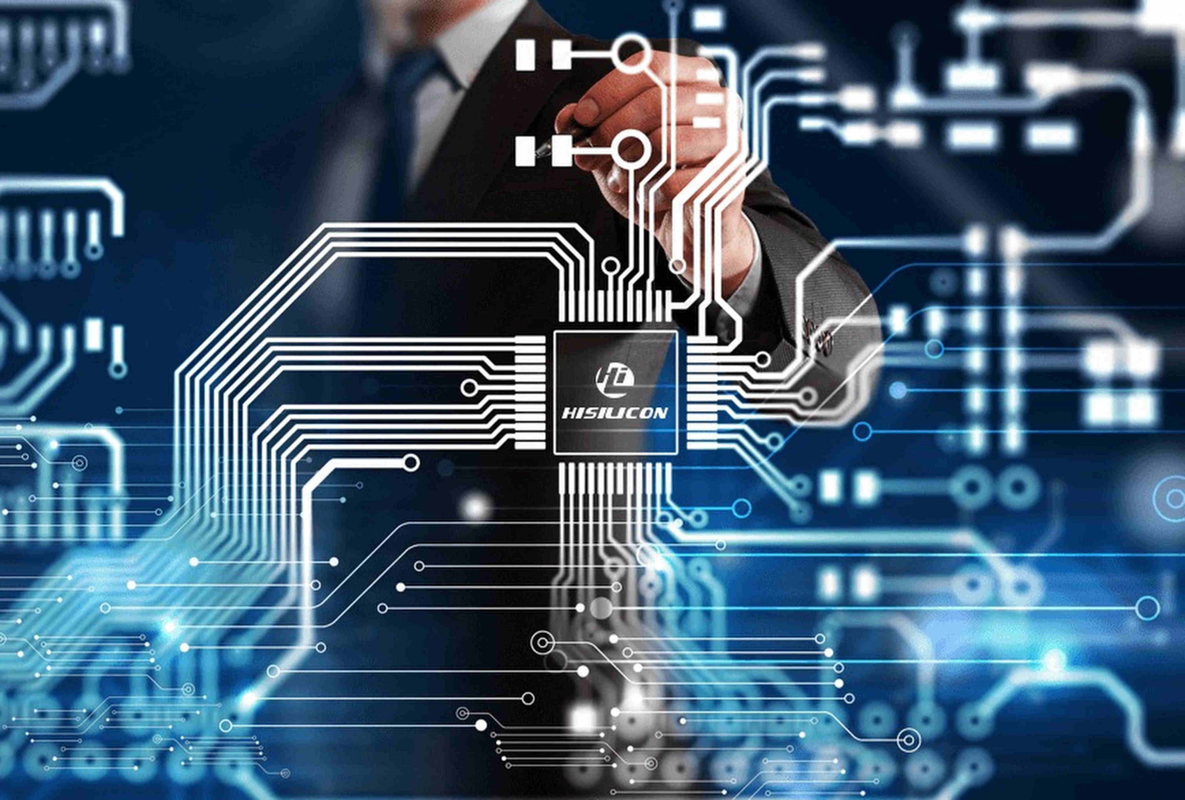 An image of a semiconductor displays the name of Huawei Technology’s chip-design unit, HiSilicon. Photo: handout