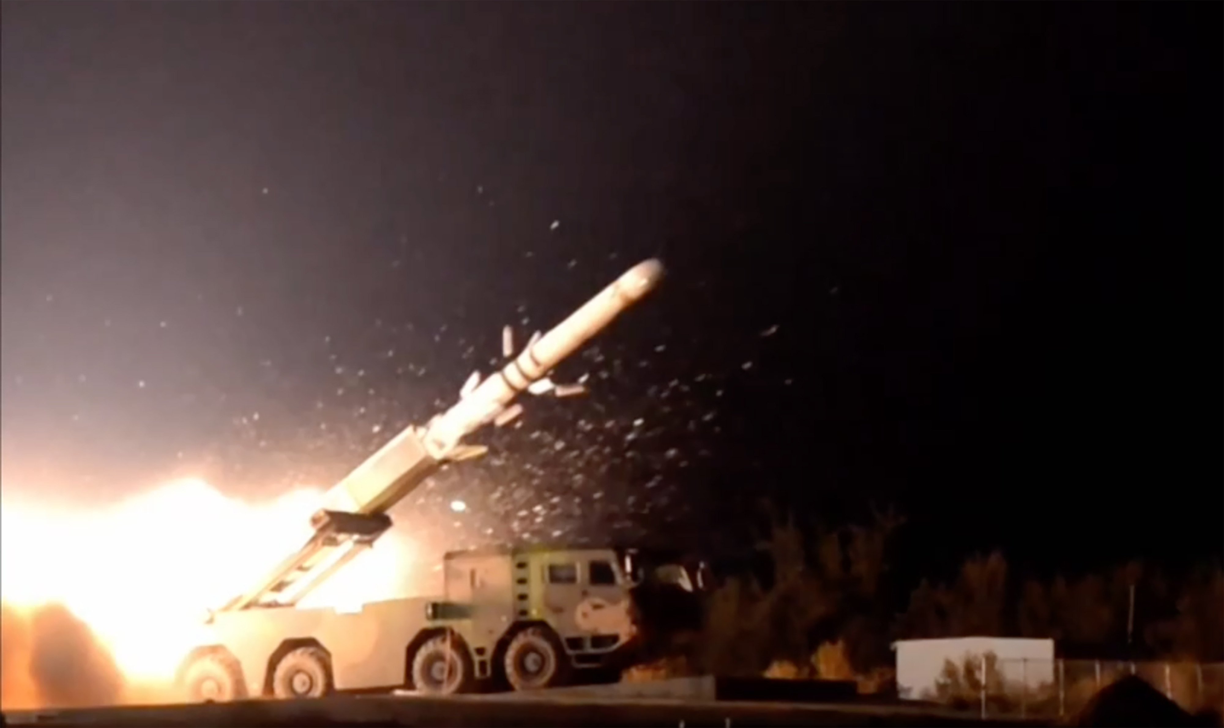 A missile that appears to be China’s DF-17 hypersonic glide weapon launches from a mobile unit in an exercise featured in an official documentary marking the PLA’s 99th anniversary. Photo: CCTV