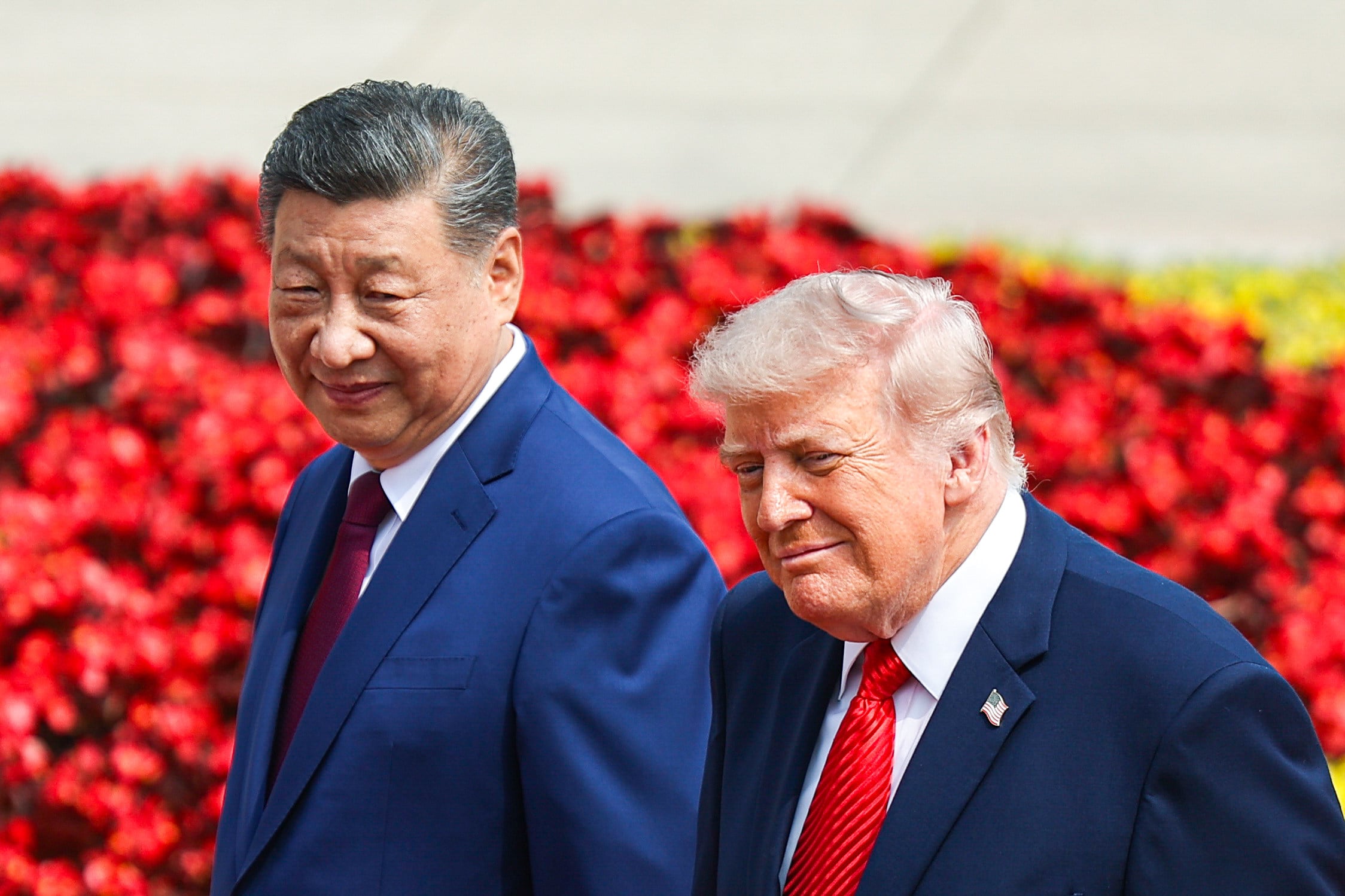 Chinese President Xi Jinping (left) attends a welcome ceremony for US President Donald Trump at the Great Hall of the People in Beijing, China on May 14, 2026. Photo: EPA