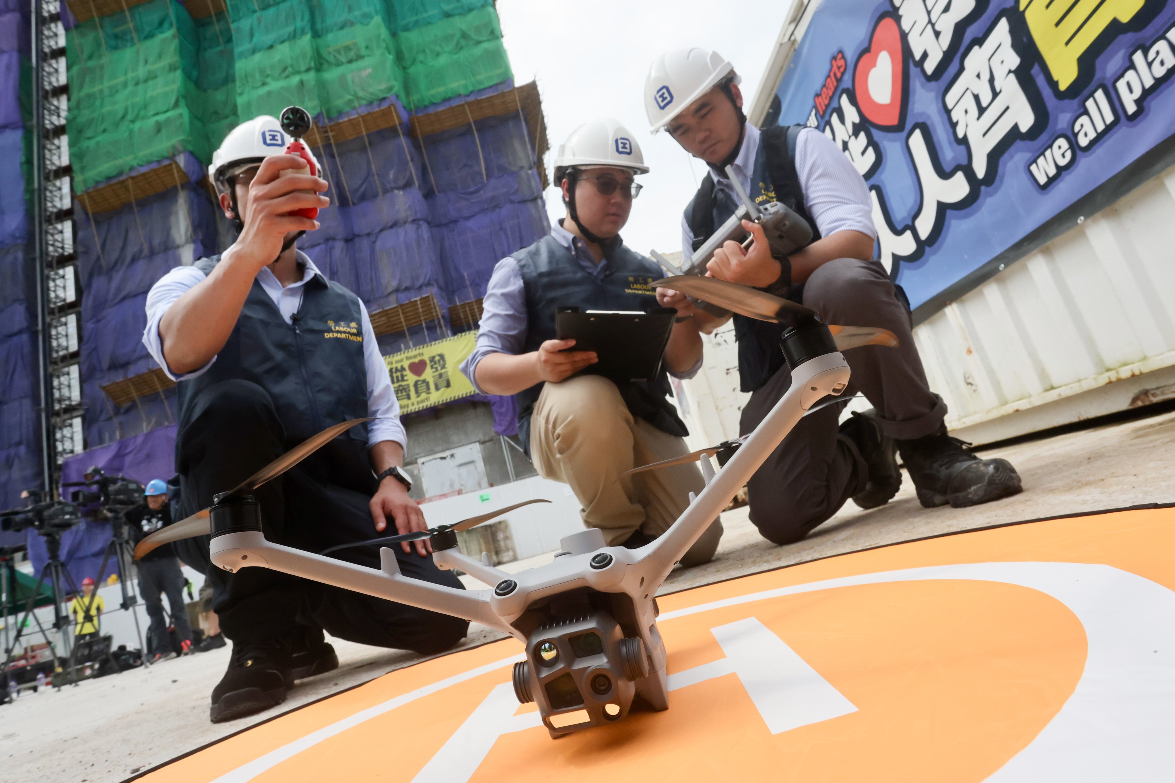 The Labour Department is currently testing one infrared drone, which has a battery life of 40 to 50 minutes. Photo: Jonathan Wong