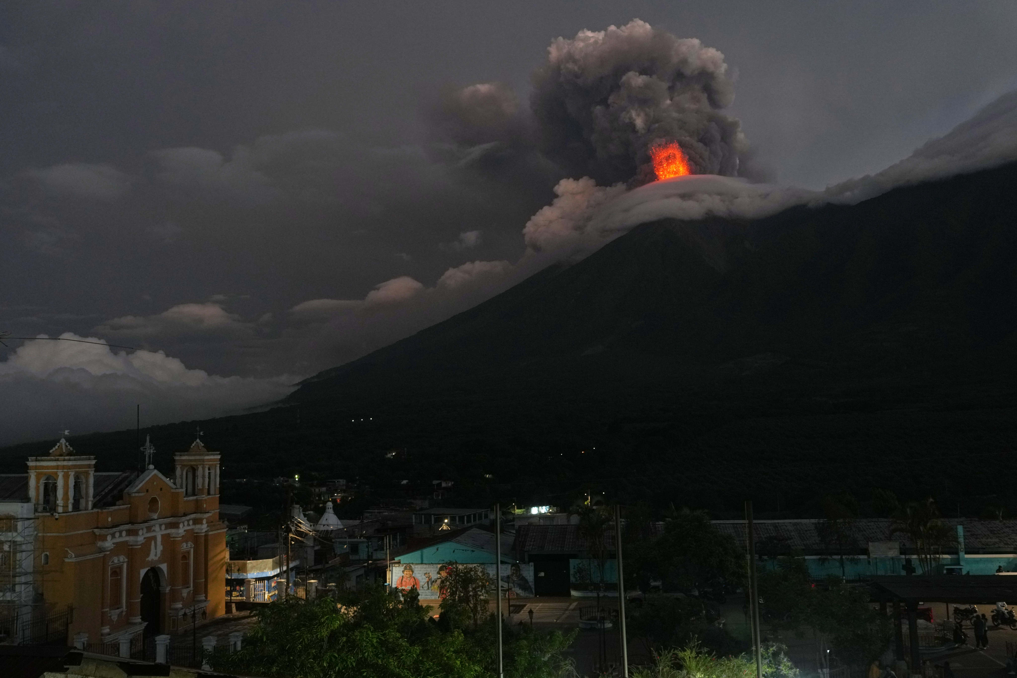 Fuego Volcano, as seen from San Juan Alotenango. Photo: AP