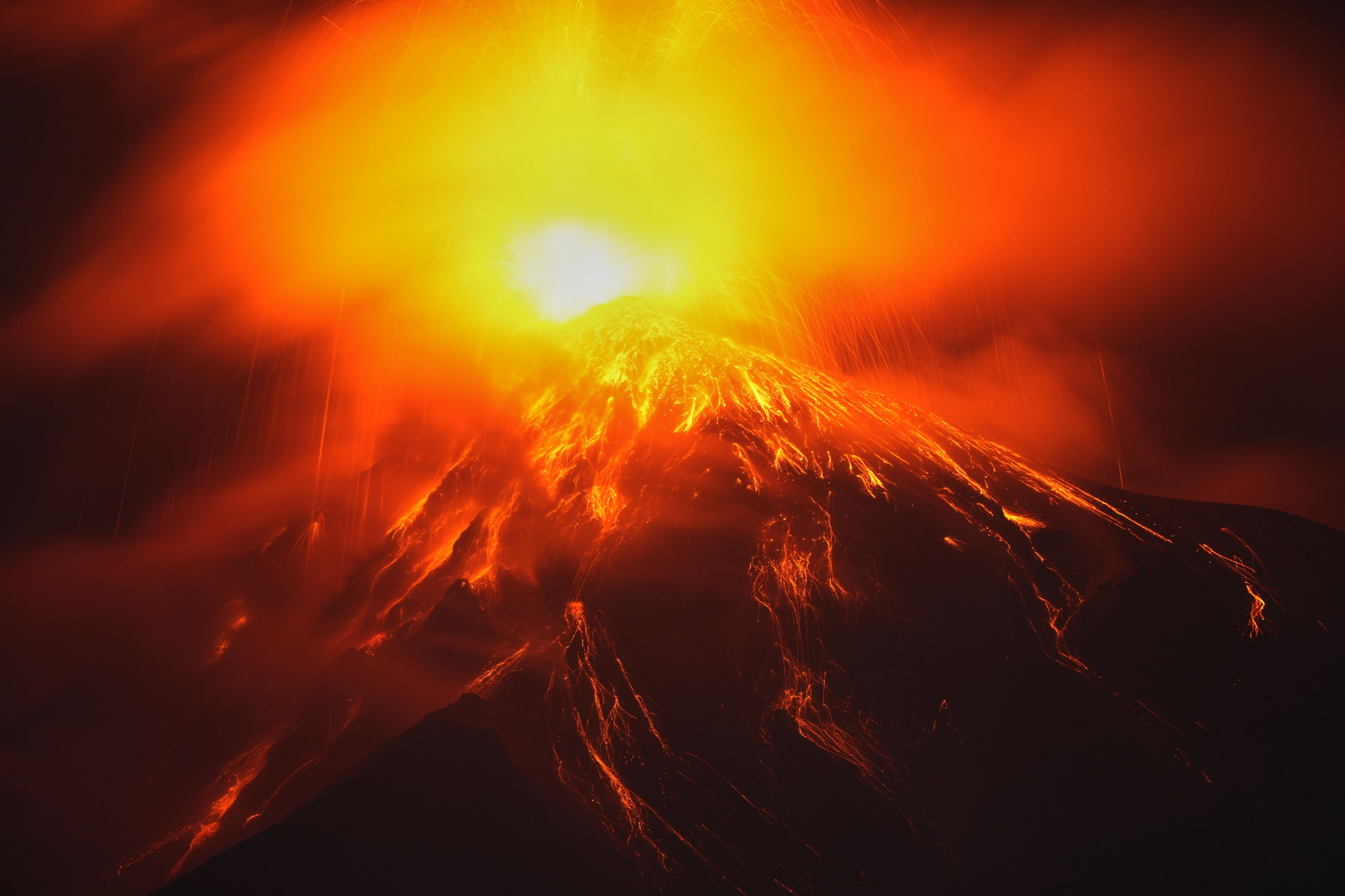 Lava flows out of the crater. Photo: AP