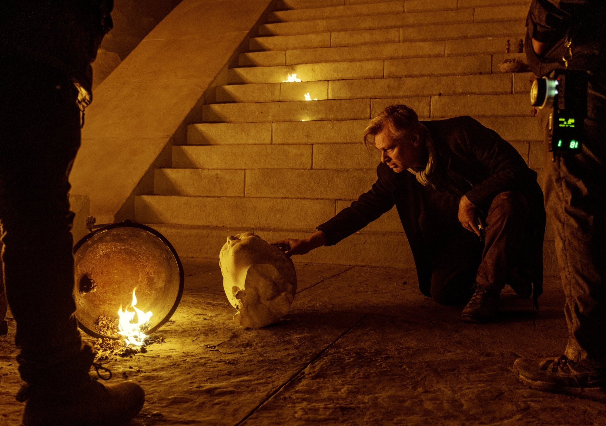 In this behind-the-scenes image from Universal Pictures, director Christopher Nolan is seen on the set of “The Odyssey.” Photo: Melinda Sue Gordon/Universal Pictures via AP In this behind-the-scenes image from Universal Pictures, director Christopher Nolan is seen on the set of “The Odyssey.” Photo: Melinda Sue Gordon/Universal Pictures via AP