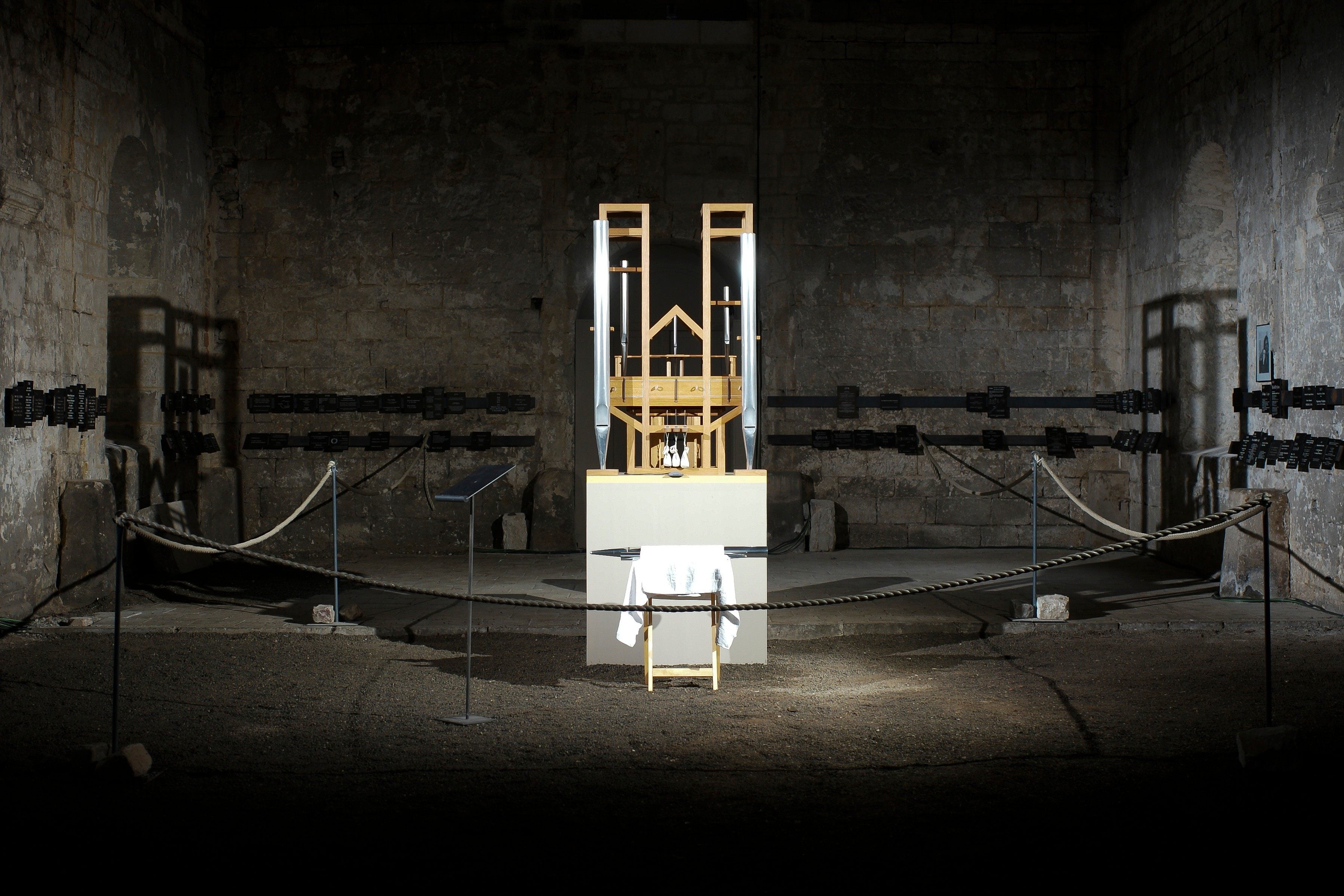 The organ of the John Cage Organ Project Halberstadt sits at the Buchardi Church in Halberstadt, Germany. It is playing a composition that will last 639 years. Photo: AP