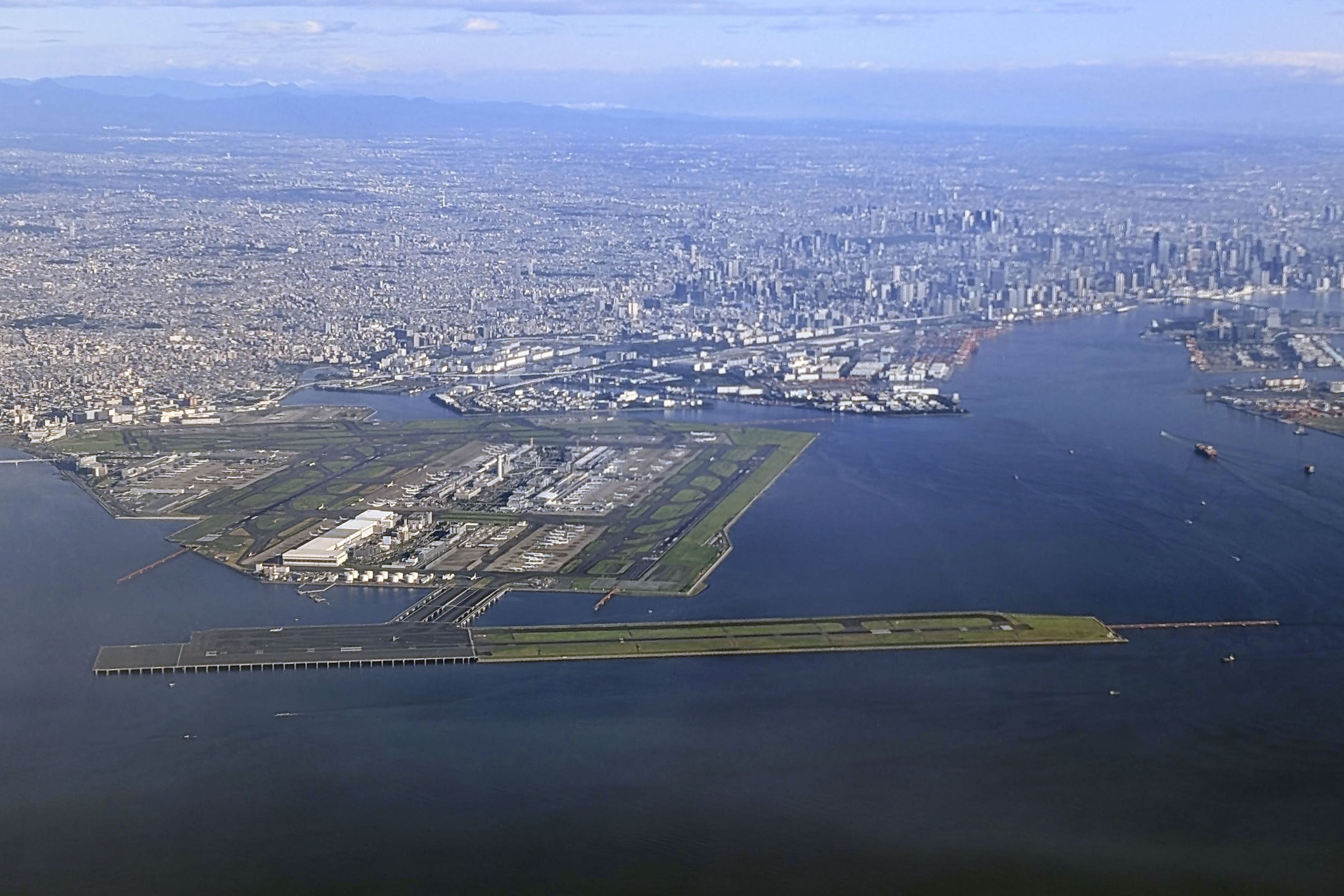 Haneda airport’s runway D, where an official inspection plane took off on Tuesday morning before an incident involving an All Nippon Airways’ flight. Photo: Kyodo