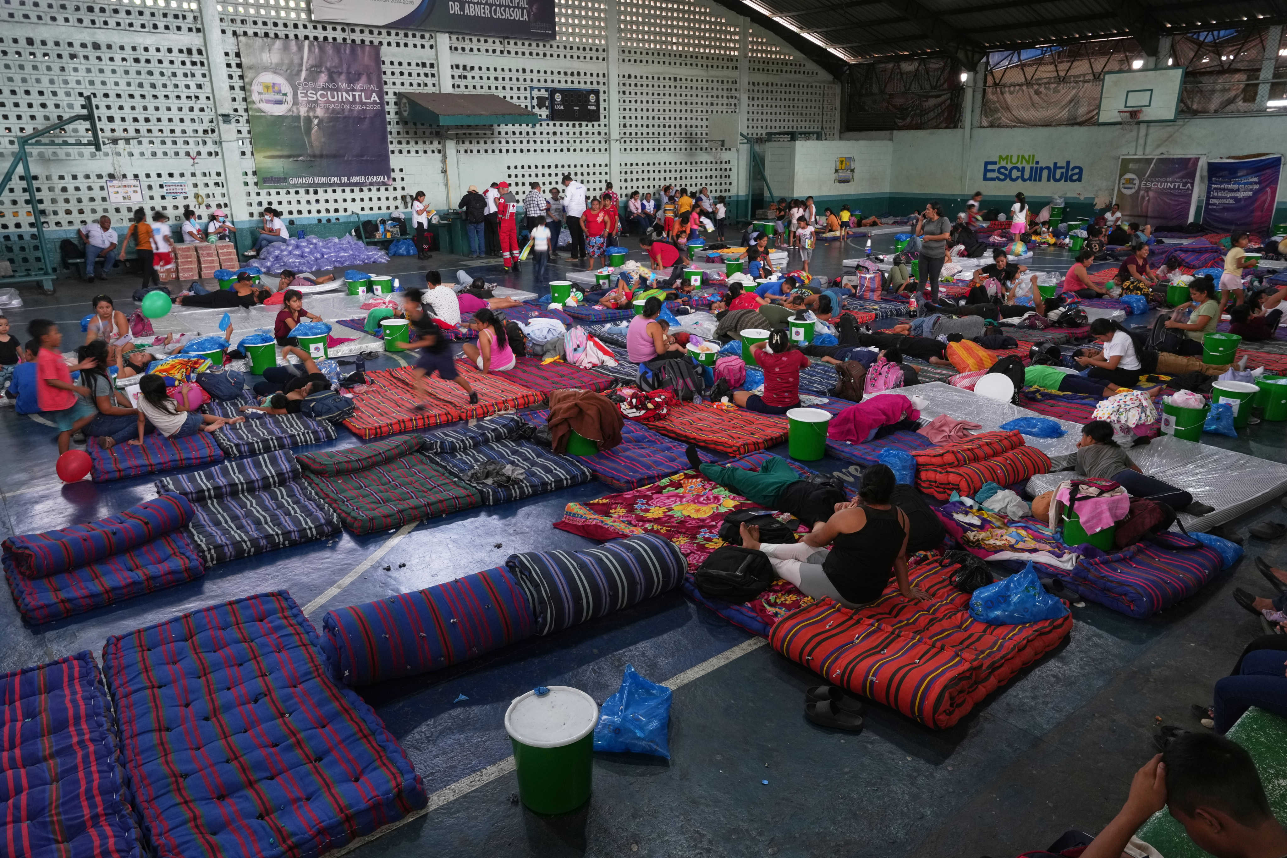 A temporary shelter in Escuintla, Guatemala. Photo: AP