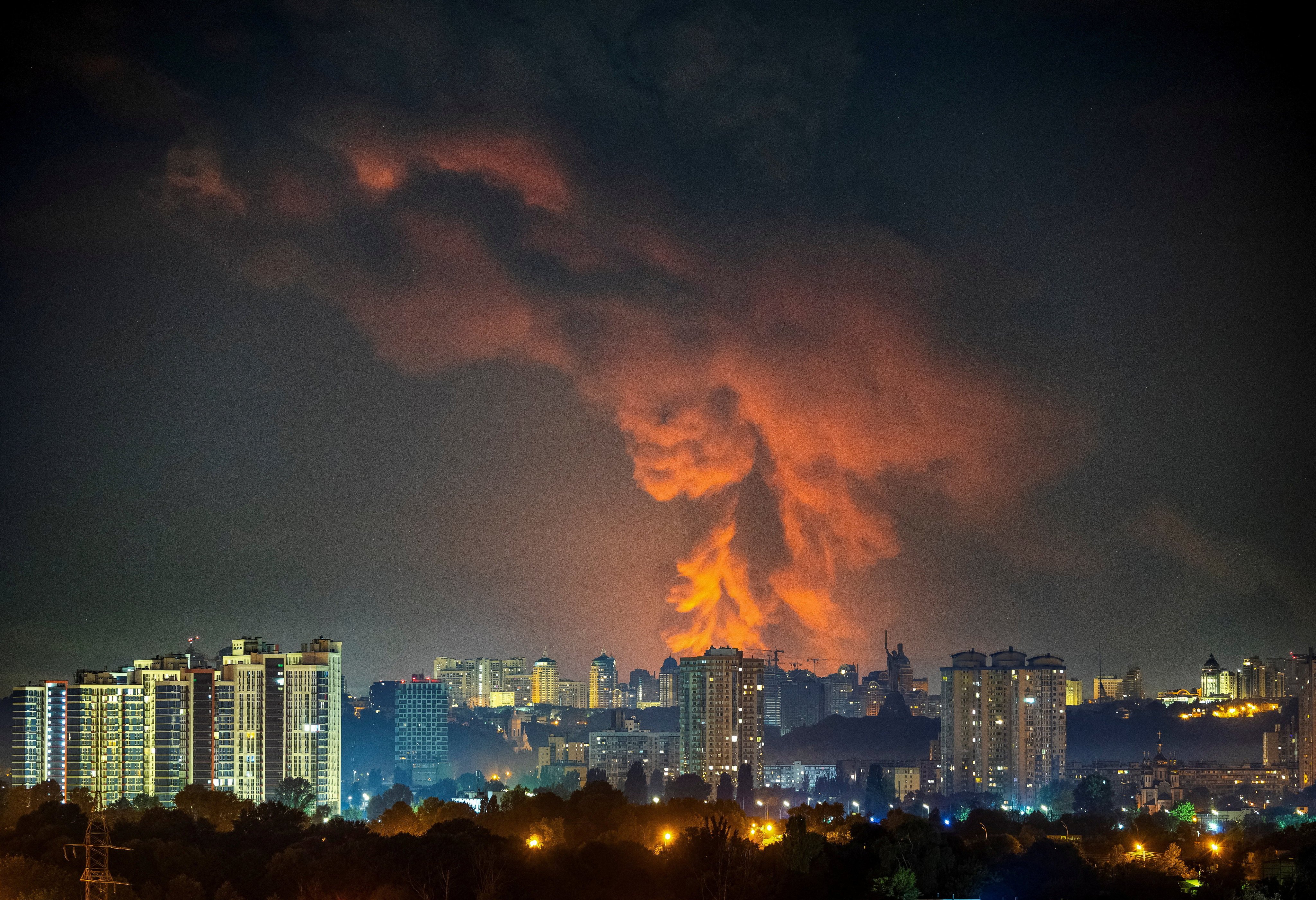 Kyiv under missile and drone attack on Wednesday. Photo: Reuters