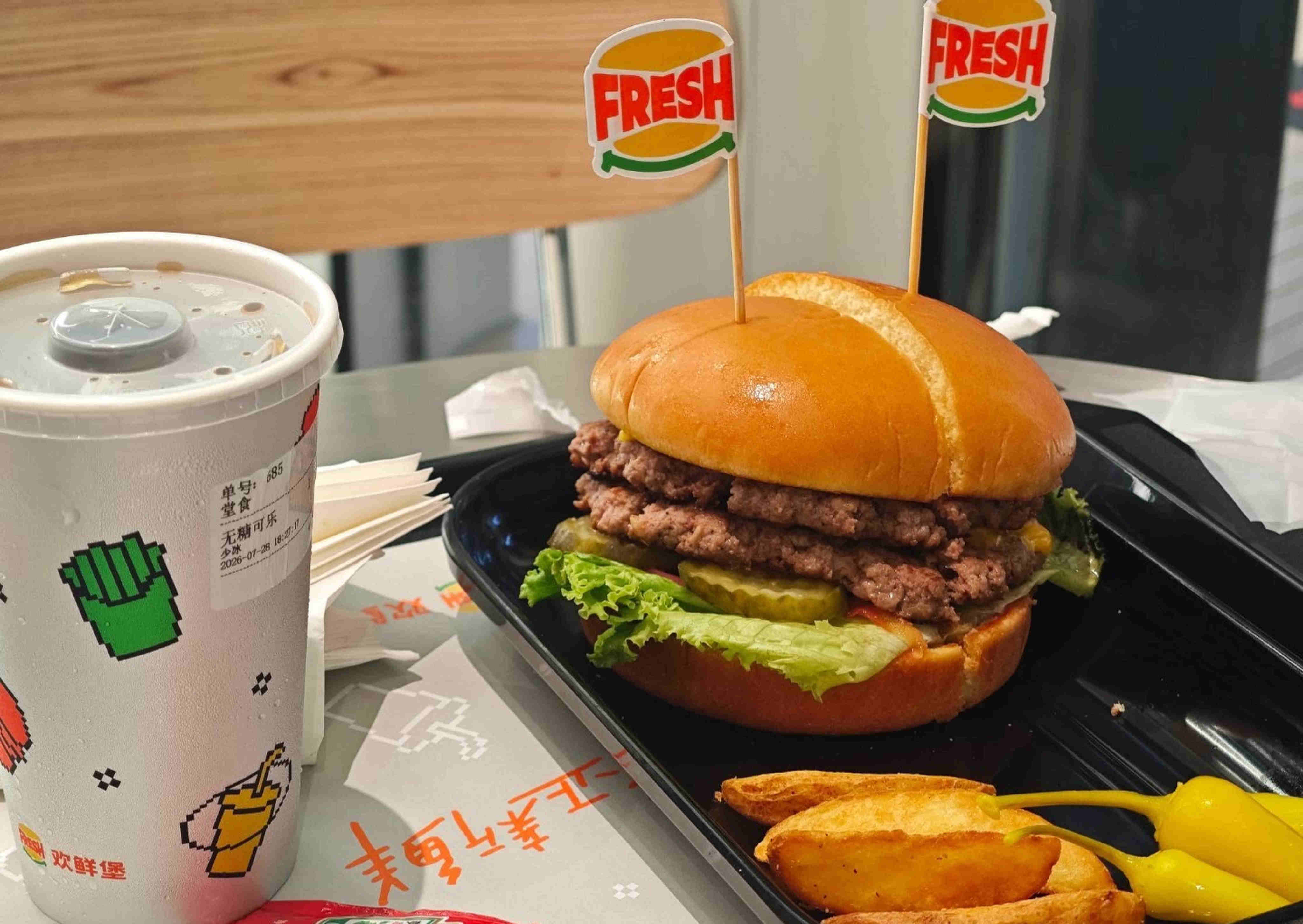 Haidilao launched its Fresh Burger store in Wuhan last month. Photo: Handout