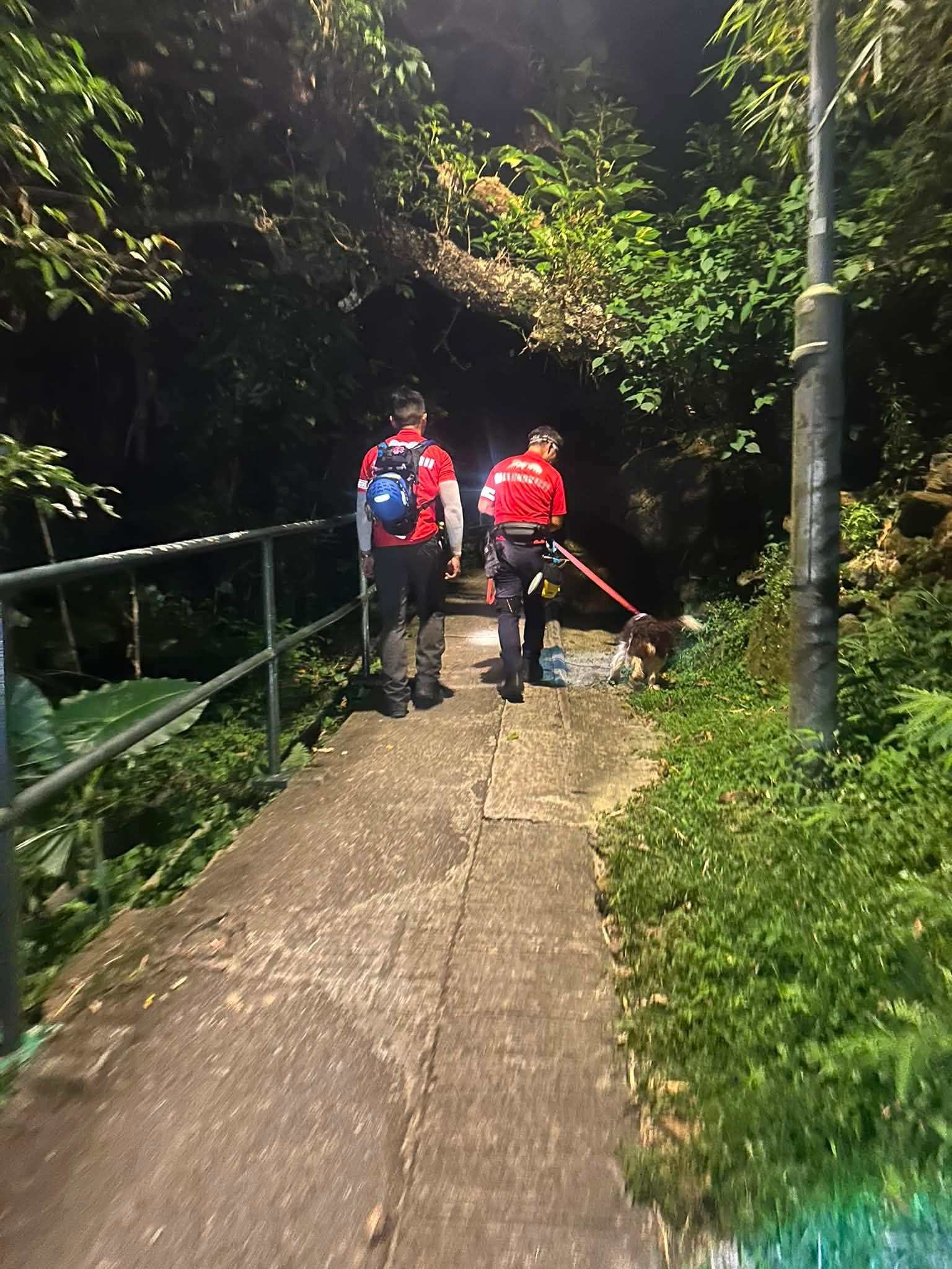 Rescuers search for a 58-year-old missing man surnamed Chan. Photo: Handout