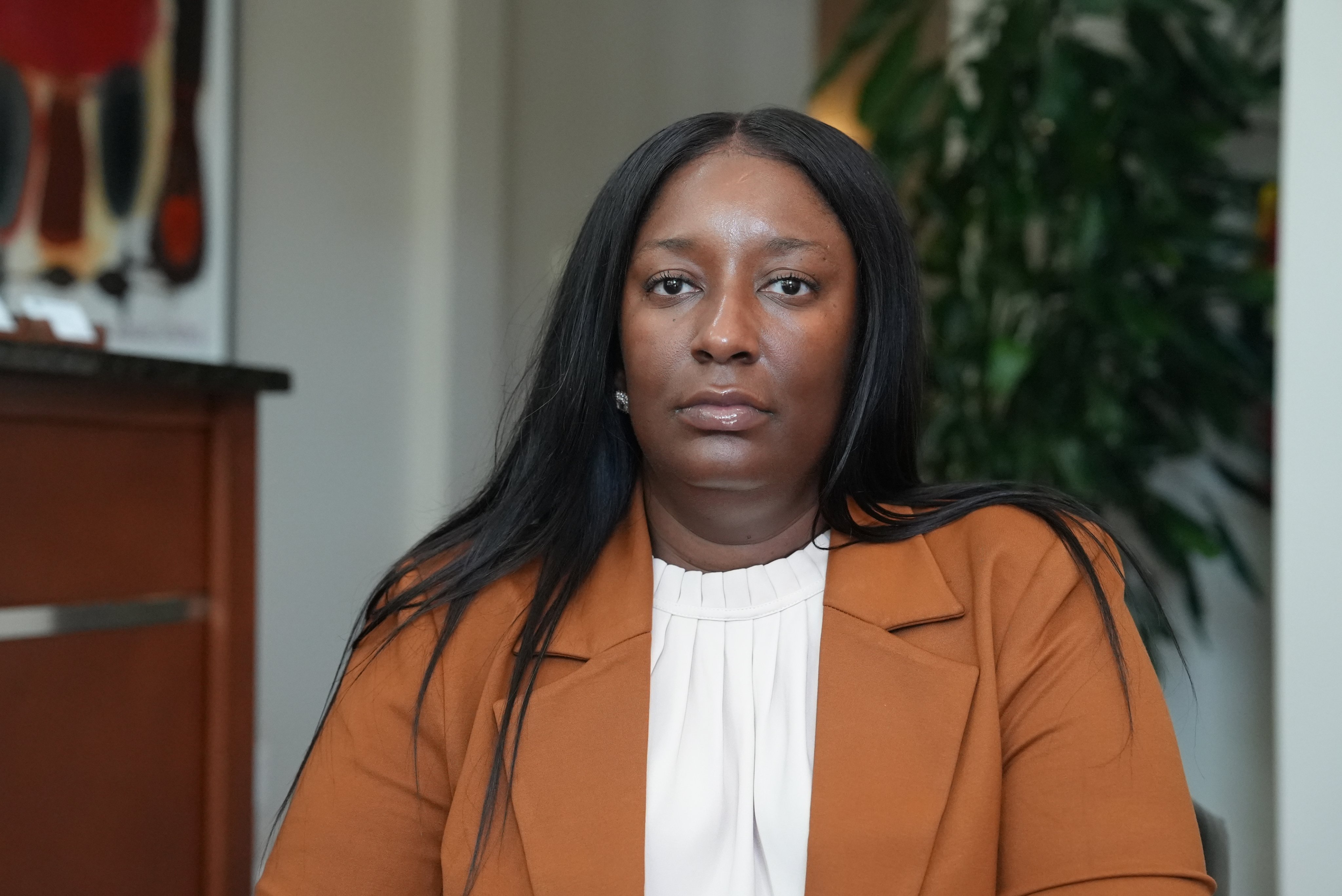 Cassandra Barksdale is seen at her lawyer’s office in Atlanta, Georgia, on Thursday. Photo: AP