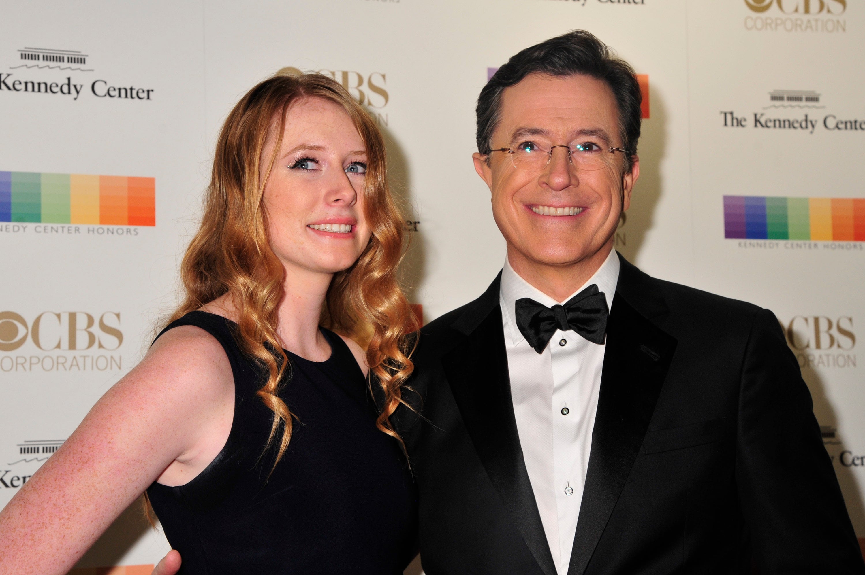 Stephen Colbert and his daughter, Madeleine Carlisle, at the 38th Kennedy Center Honors Gala in December 2015. Photo: Getty Images