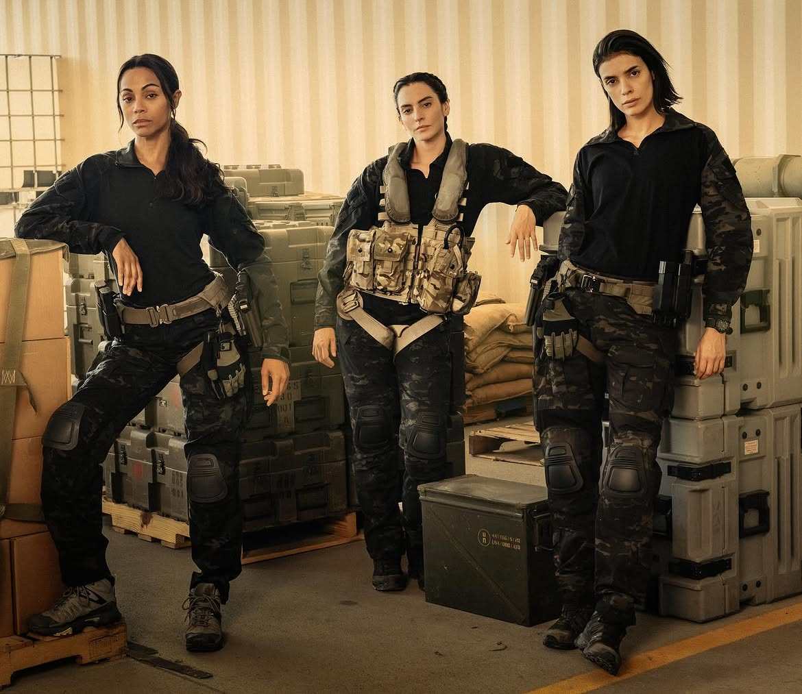 Zoe Saldaña, Genesis Rodriguez and Laysla De Oliveira play CIA operatives fighting terrorism in the Paramount+ series, Lioness. Photo: @lionesspplus/Instagram
