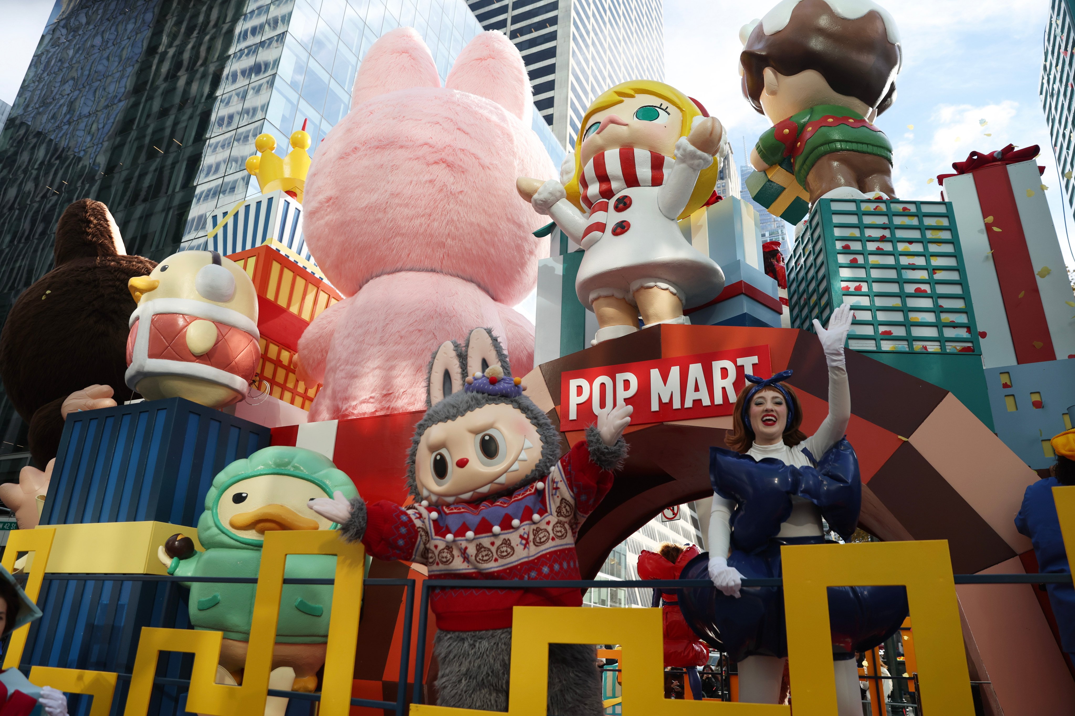 The Labubu float from Pop Mart makes its way down Sixth Avenue during the Macy’s Thanksgiving Day Parade in New York City last November. Photo: AP