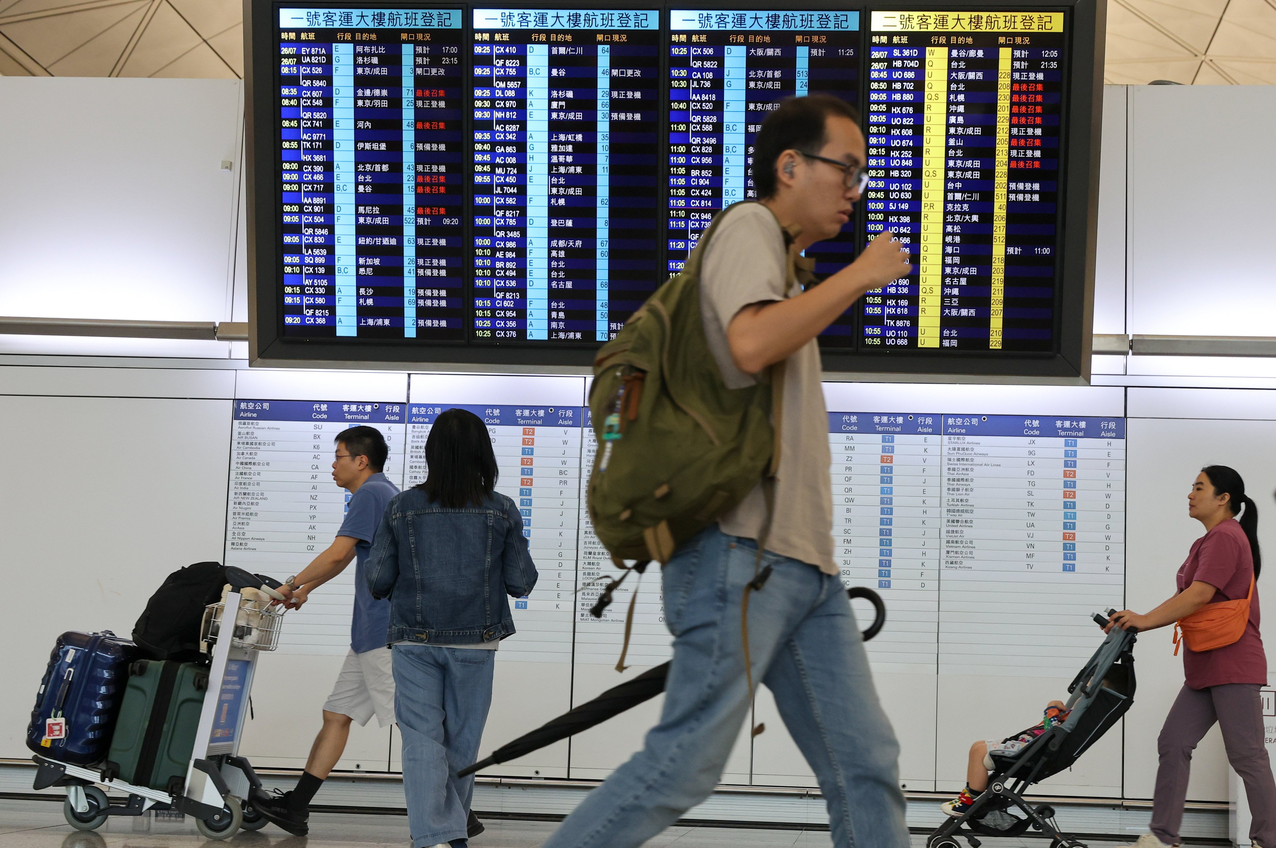 At least 12 flights connecting Hong Kong with mainland China, Taiwan and Japan have been cancelled because of Typhoon Dolphin. Photo: Edmond So