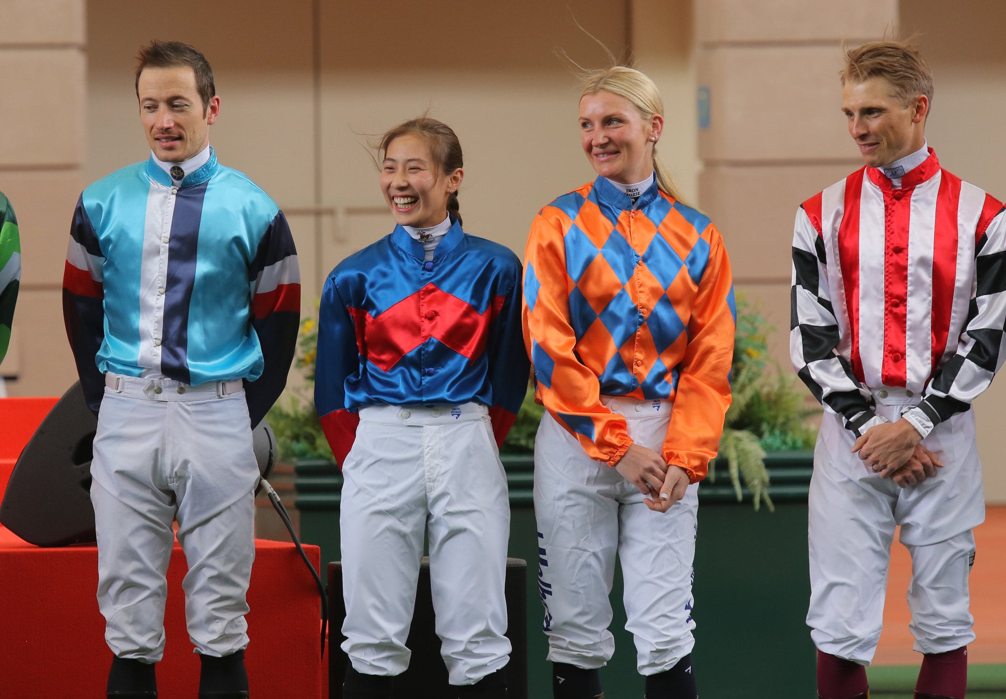 Jamie Melham (third right) at Sha Tin in January 2025. Jamie Melham (third right) at Sha Tin in January 2025.
