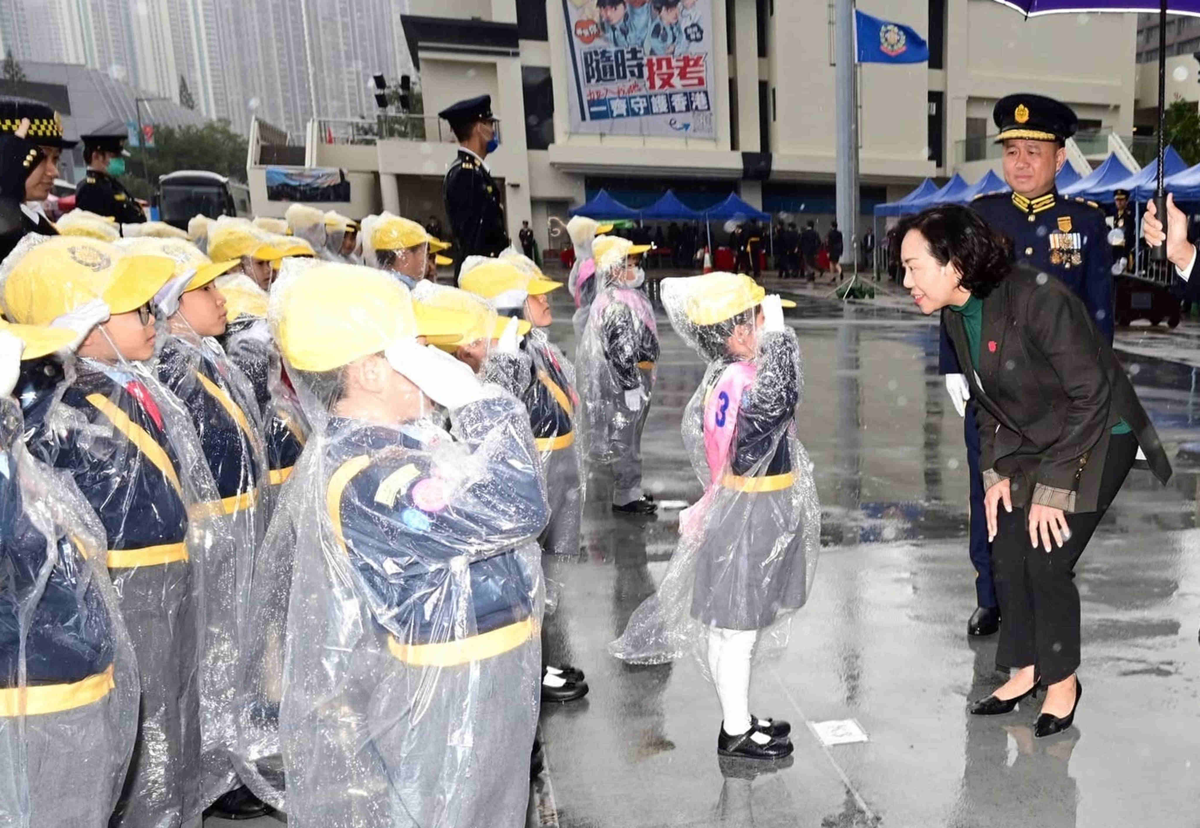 Youth affairs minister Alice Mak meets members of the Hong Kong Road Safety Patrol in March 2024. Photo: Handout