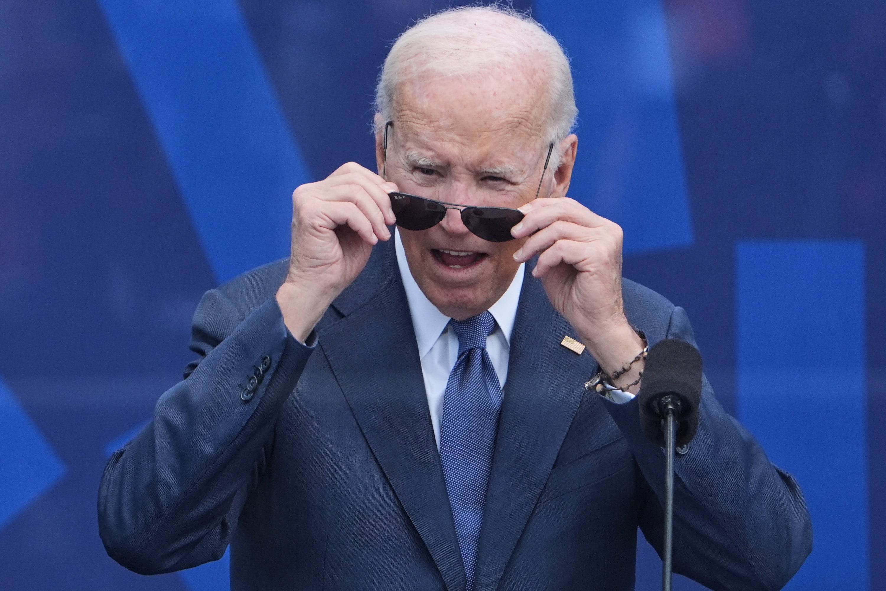 Former US president Joe Biden looks out at the crowd during the dedication ceremony for the Obama Presidential Centre in Chicago in June. Photo: AP
