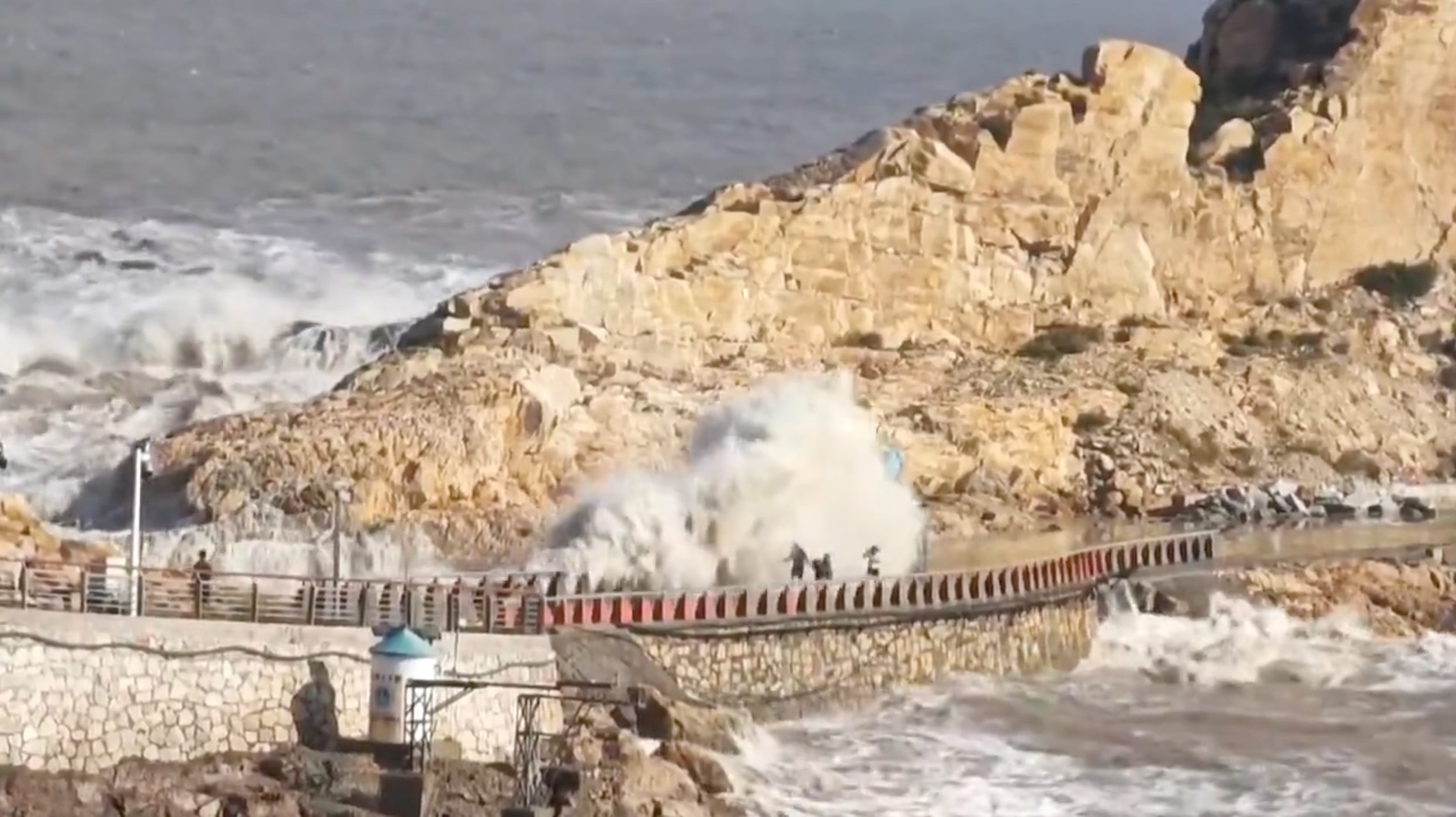 The boy was trying to cross a causeway with two adults and another child when he was hit by a giant wave. Photo: Handout