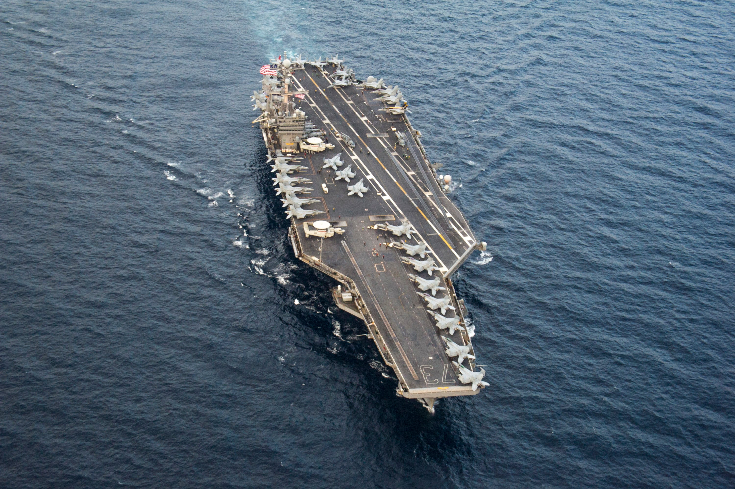 The aircraft carrier USS George Washington patrols waters off the Korean peninsula. Photo: US Navy