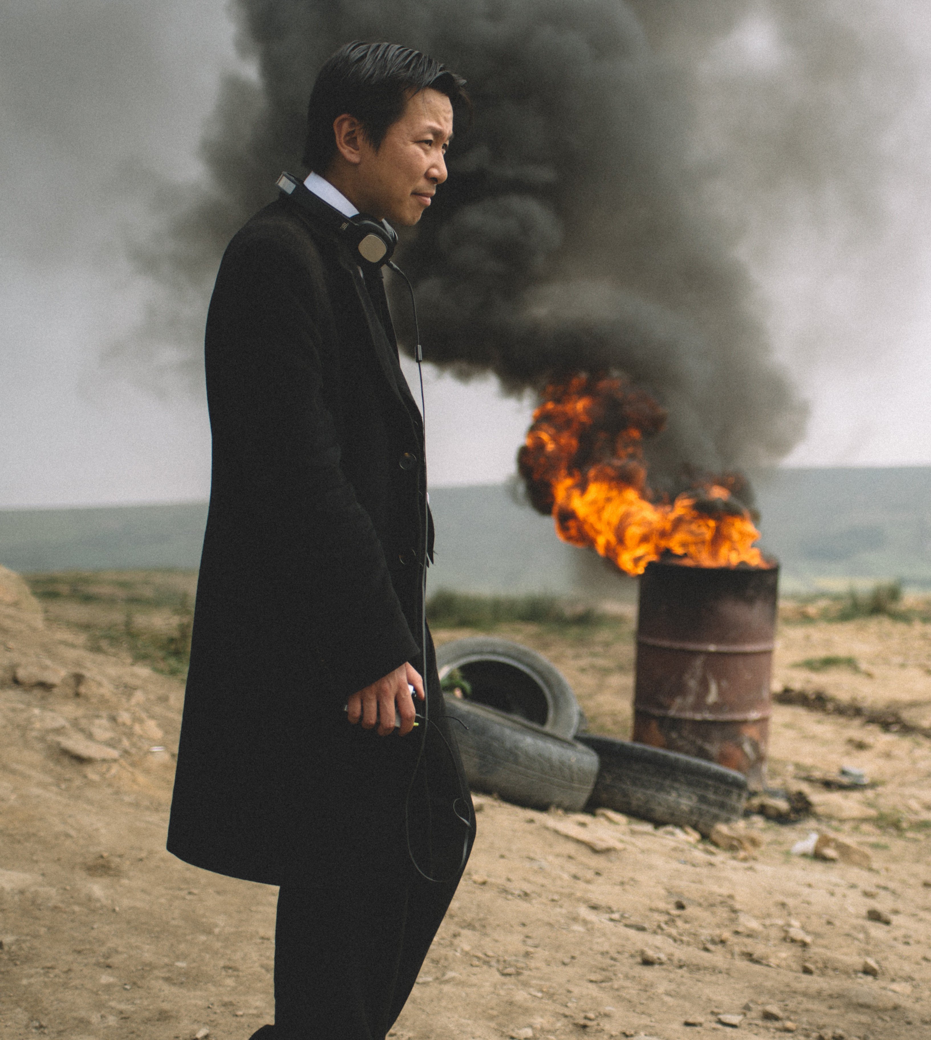 Filmmaker Chee Keong Cheung on the set of one of his films. Cheung founded the UK’s first action-oriented film studio, Action Xtreme, while his new feature, Bad Day at the Office, will have its world premiere on August 13 at the Edinburgh International Film Festival.