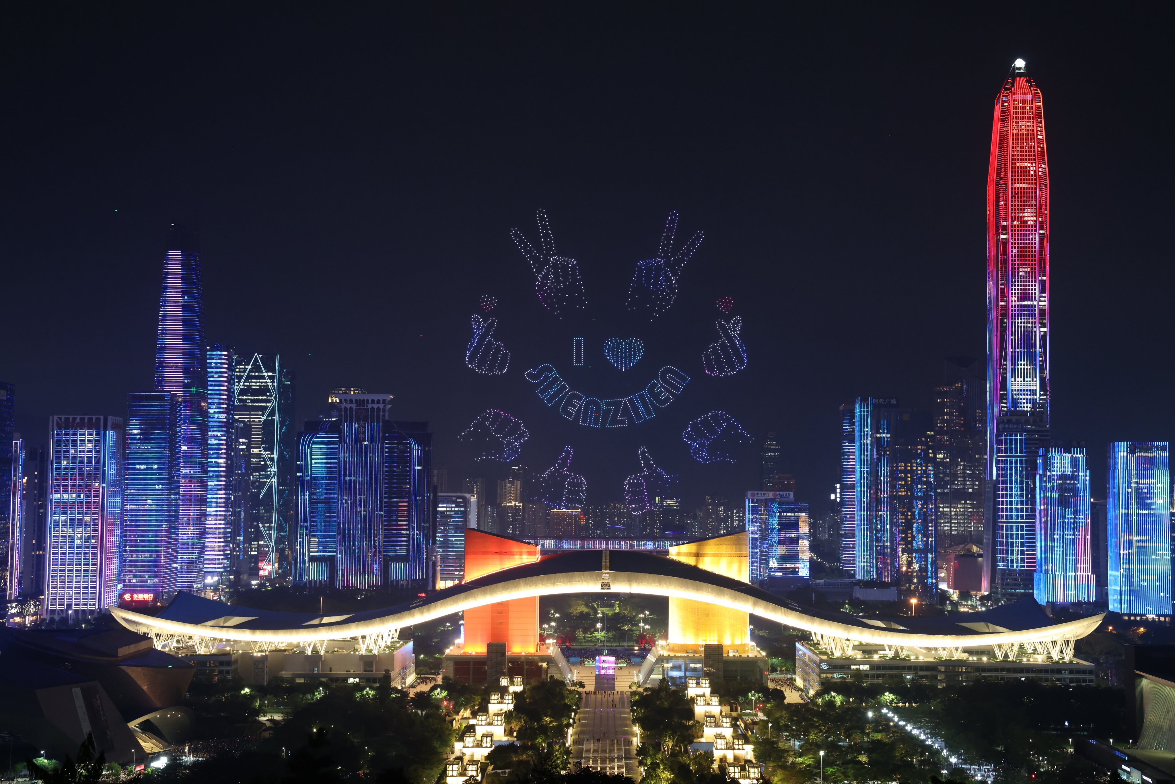 Drone entertainment, such as this type of light show performed in Shenzhen in August last year, have been halted in China, although officials have offered little explanation about the decision. Photo: Xinhua
