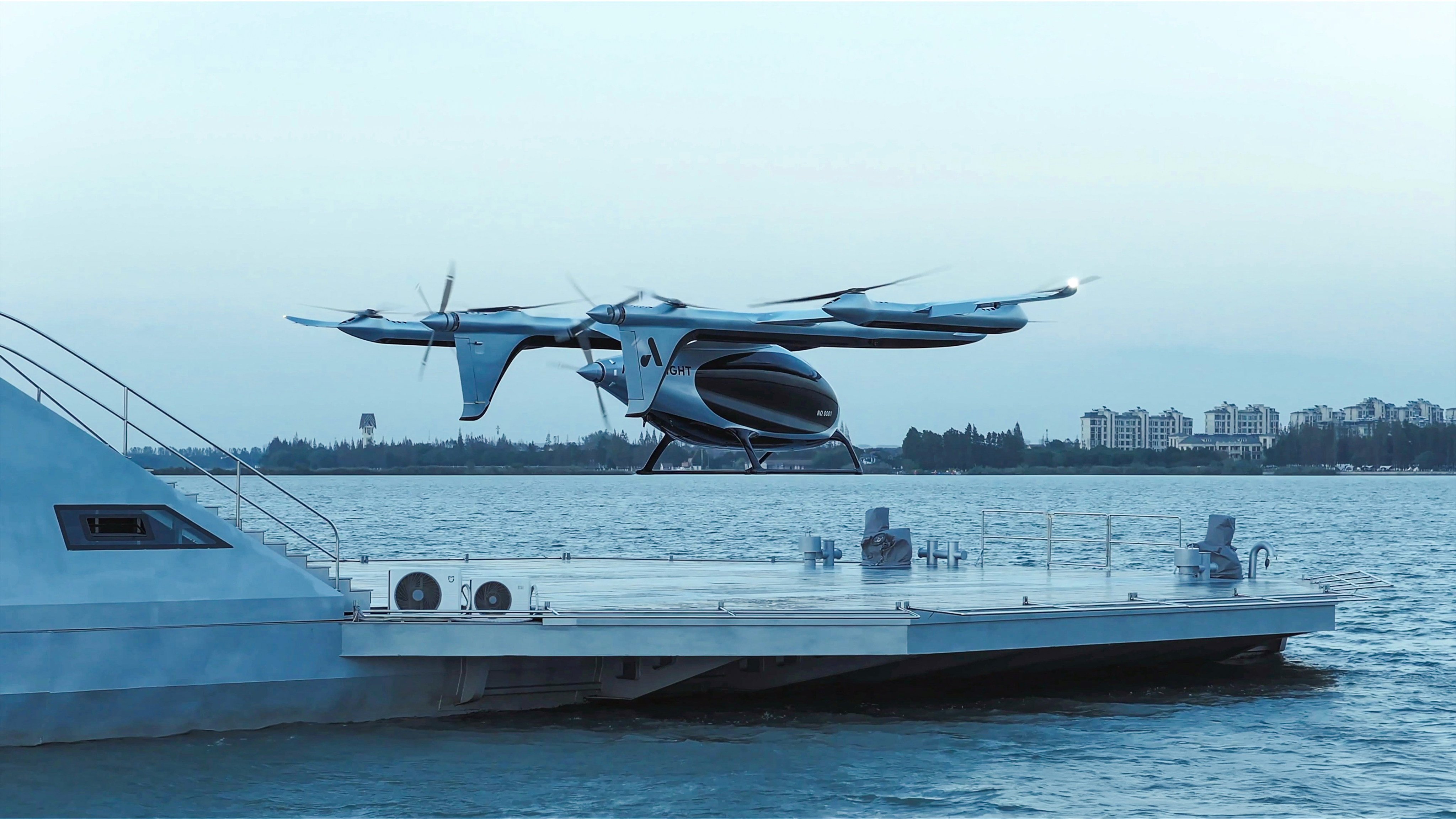 CATL’s subsidiary Autoflight, a drone maker, launched a waterborne vertiport to support the electric vertical take-off and landing (eVTOL) sector in November. Photo: Handout