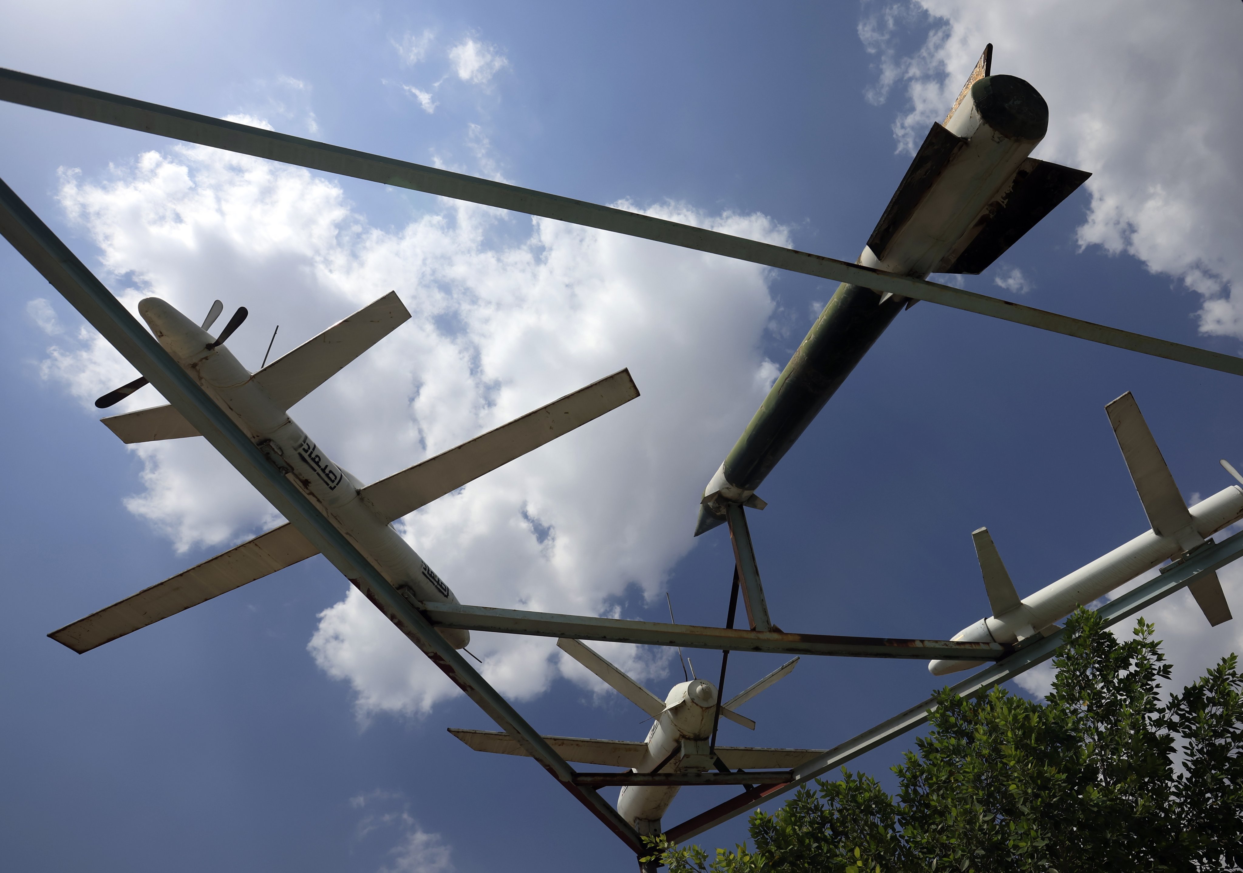 A display of Houthi-made mock drones and missiles at a square in Sana’a, Yemen. On Sunday, Yemen’s Houthis claimed to have attacked Saudi Aramco’s Jazan refinery. Photo: EPA