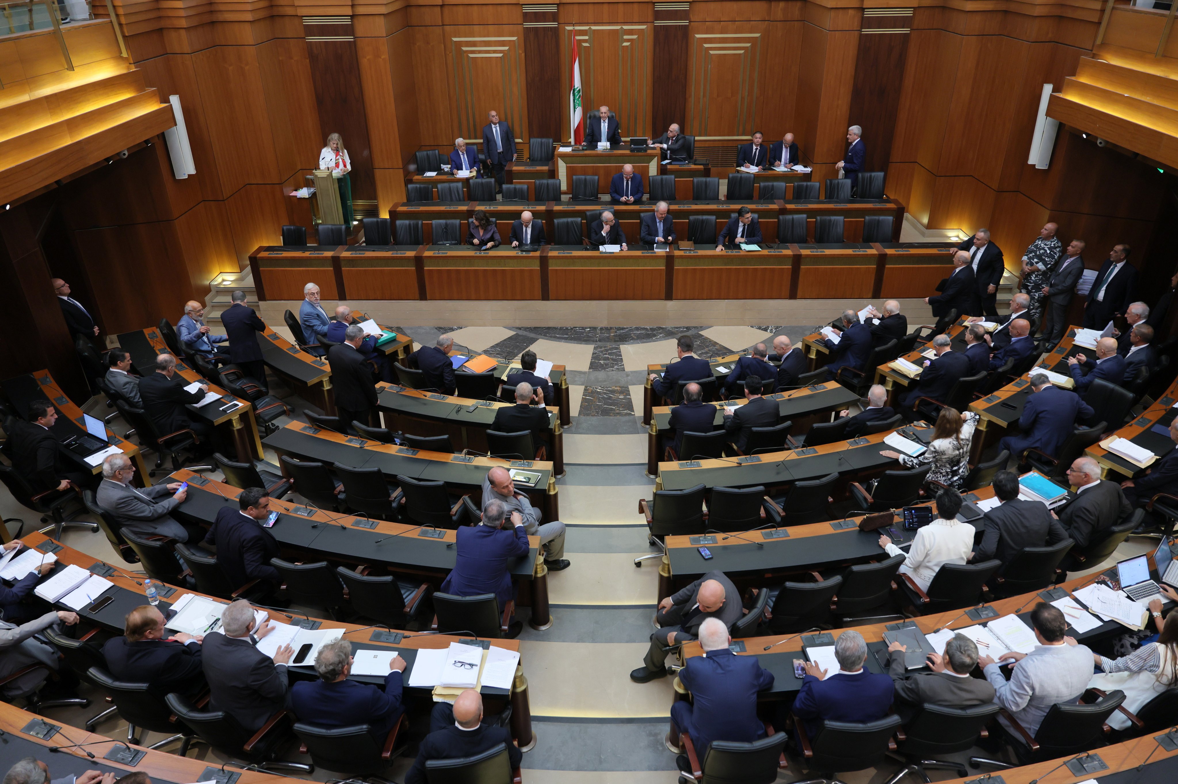 Lebanese lawmakers attend a parliamentary session to discuss the abolition of the death penalty in Beirut, Lebanon, on Tuesday. Photo: EPA