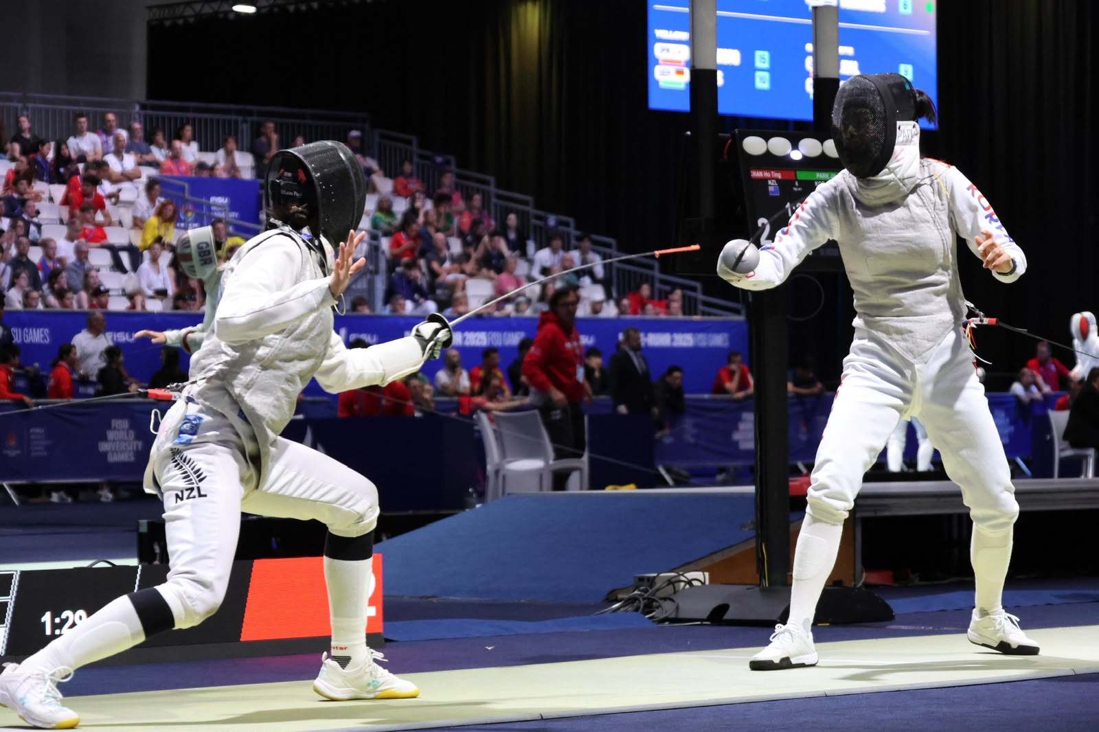 Ruby Chan (left) in action against Park Ji-hee of South Korea at the Fisu World University Games last year. Photo: Ruby Chan