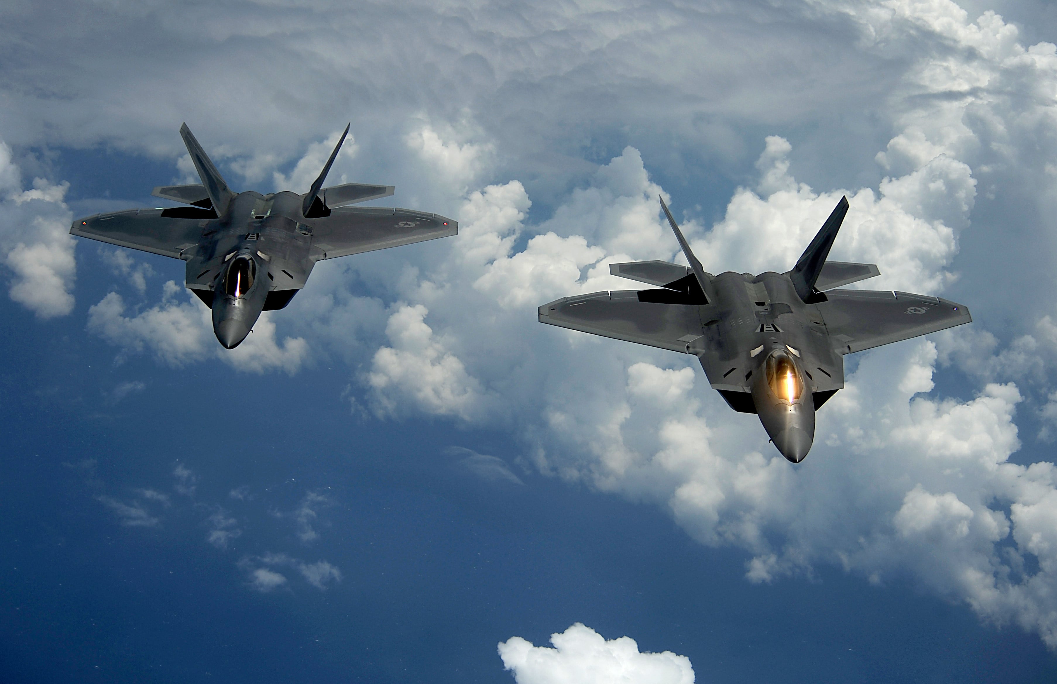 The data set included three categories of airborne targets, including two types of aircraft mimicking the F-22 and F-35. Photo: US Department of Defence