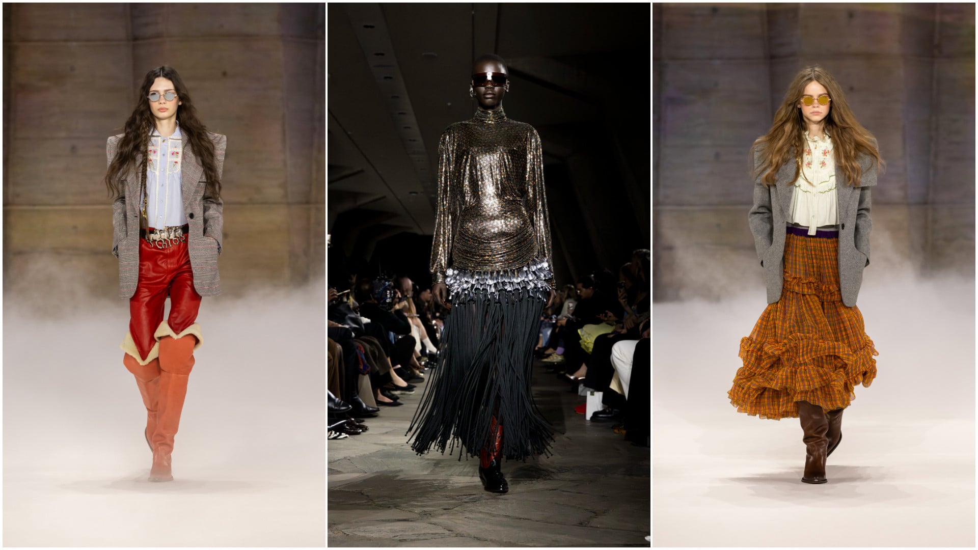 Cowboy boots made an appearance on many fall/winter 2026-27 runways, from Chloé to Rabanne. Photos: Handout; Yannis Vlamos