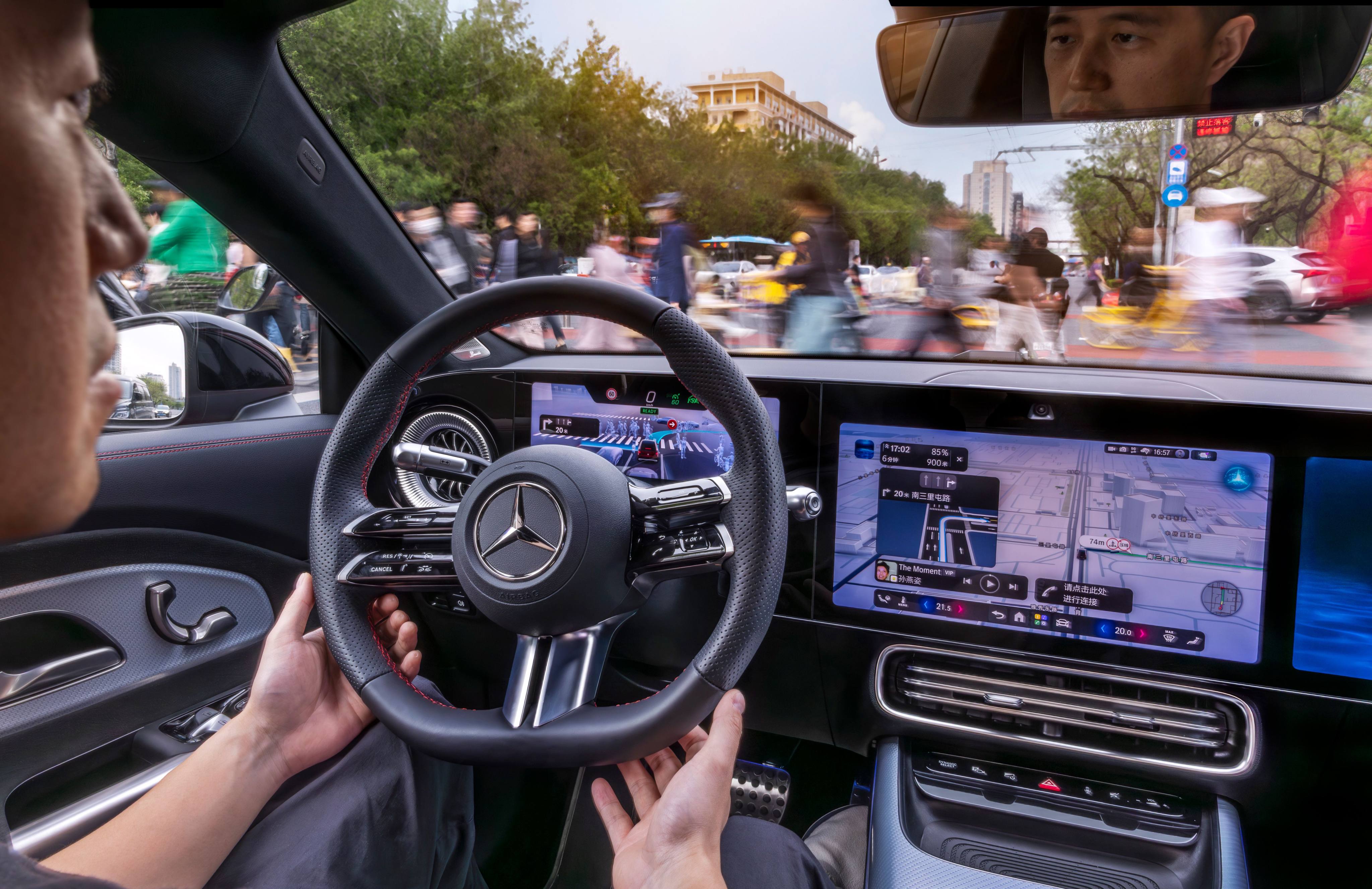 Self-driving cars can do ever more, as a trip in a Mercedes CLA on the streets of Beijing, in China, showed recently. Photo: Mercedes-Benz AG/dpa