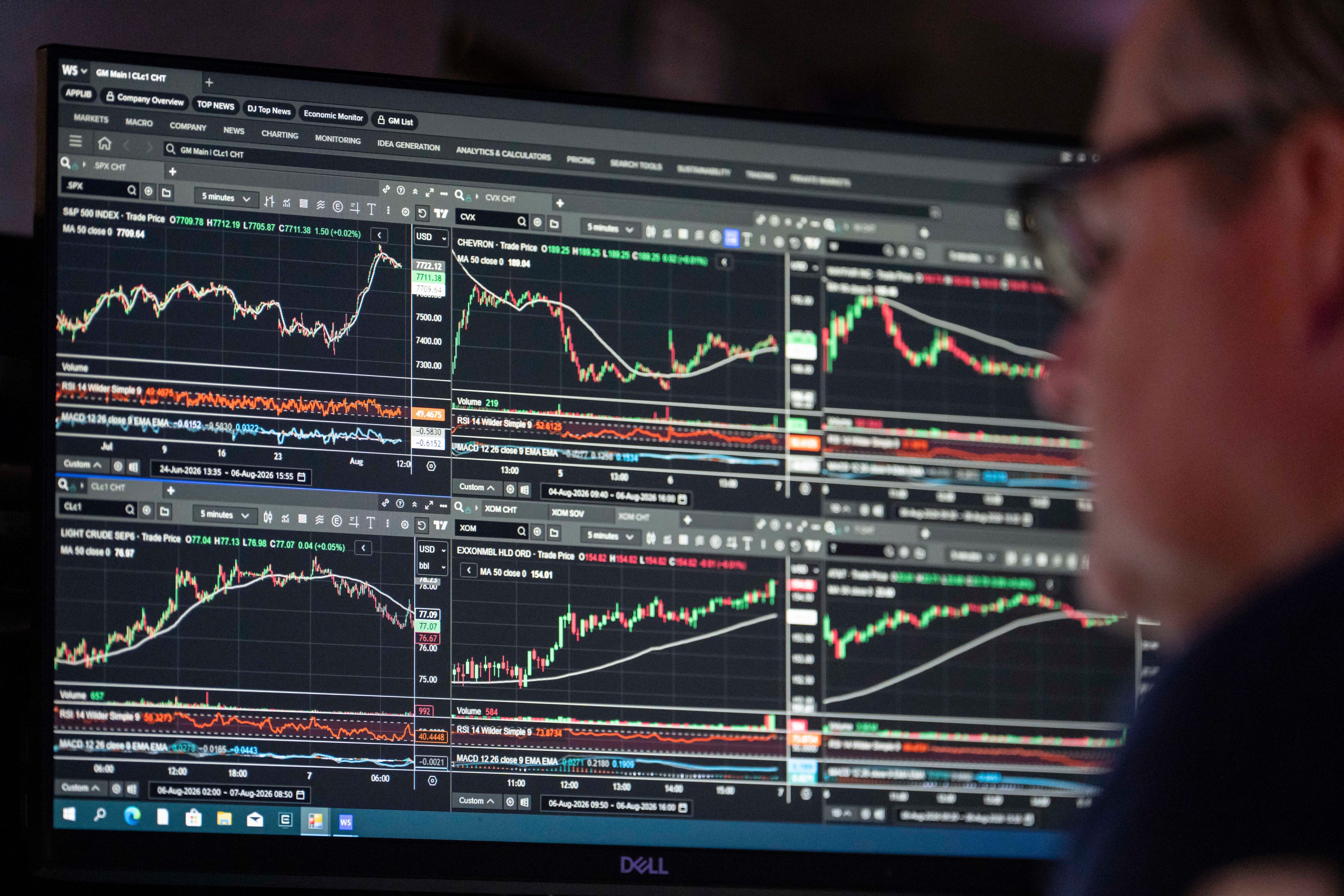 A broker works on the floor of the New York Stock Exchange.  Photo: AP